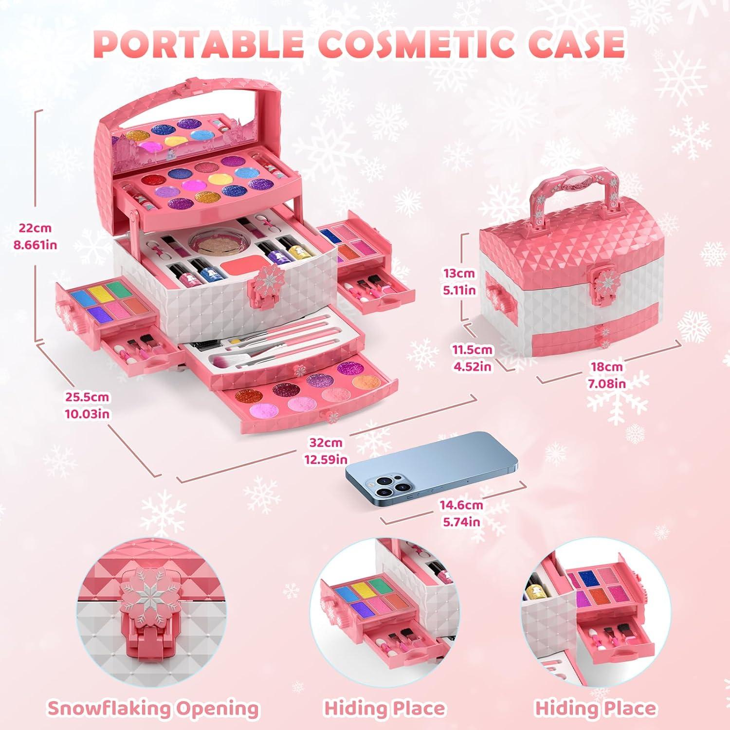 Juego de Maquillaje para Niñas GirlsHome 56 Pcs Rosa Frozen