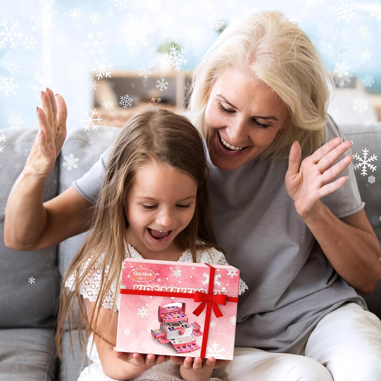 Juego de Maquillaje para Niñas GirlsHome 56 Pcs Rosa Frozen