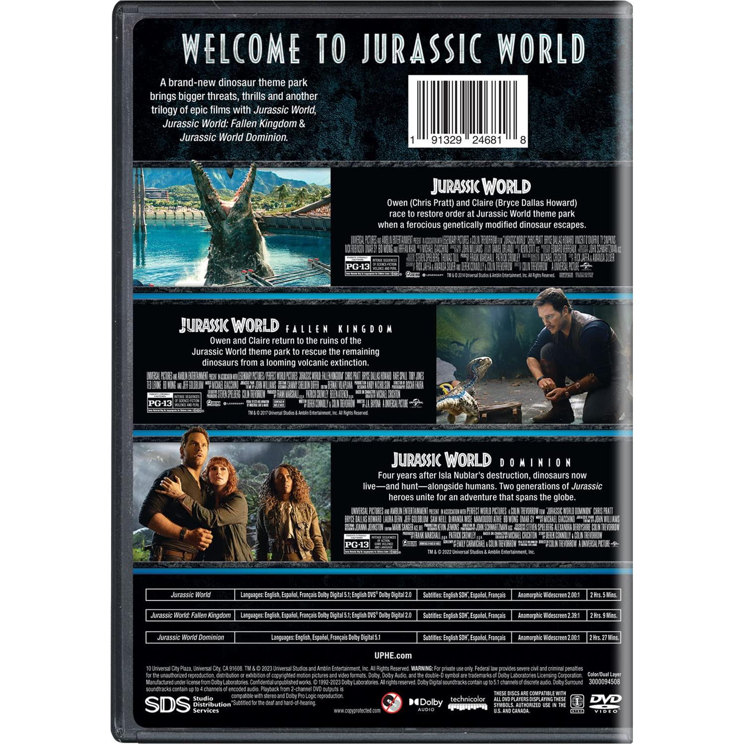 Trilogía Jurassic World en DVD - Universal Studios - 402 min