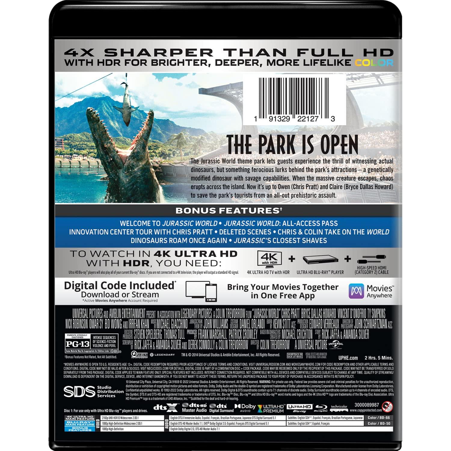 Jurassic World 4K Ultra HD + Blu-ray + Digital - Universal