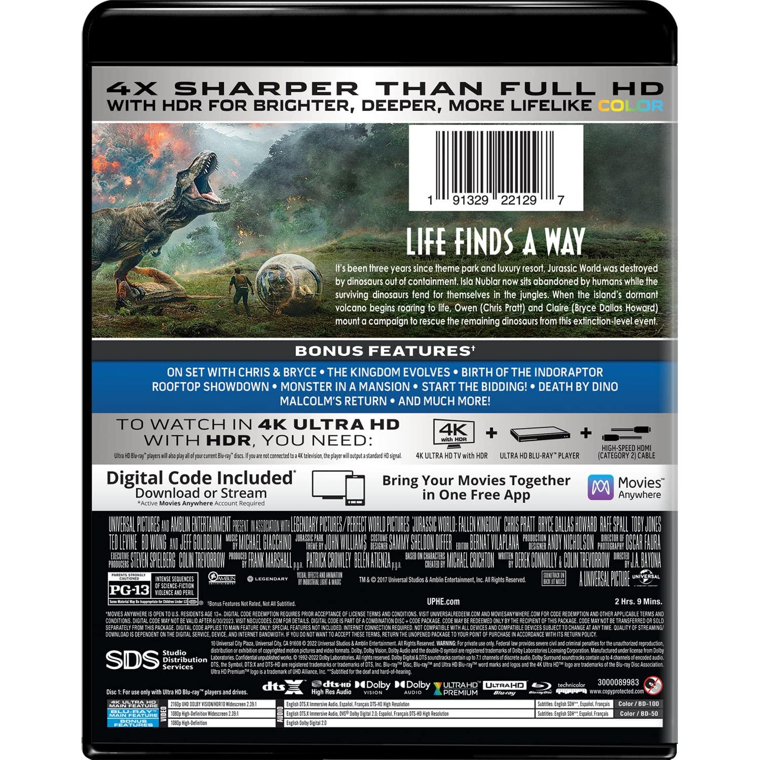 Jurassic World: Reino Caído - 4K UHD + Blu-ray + Digital