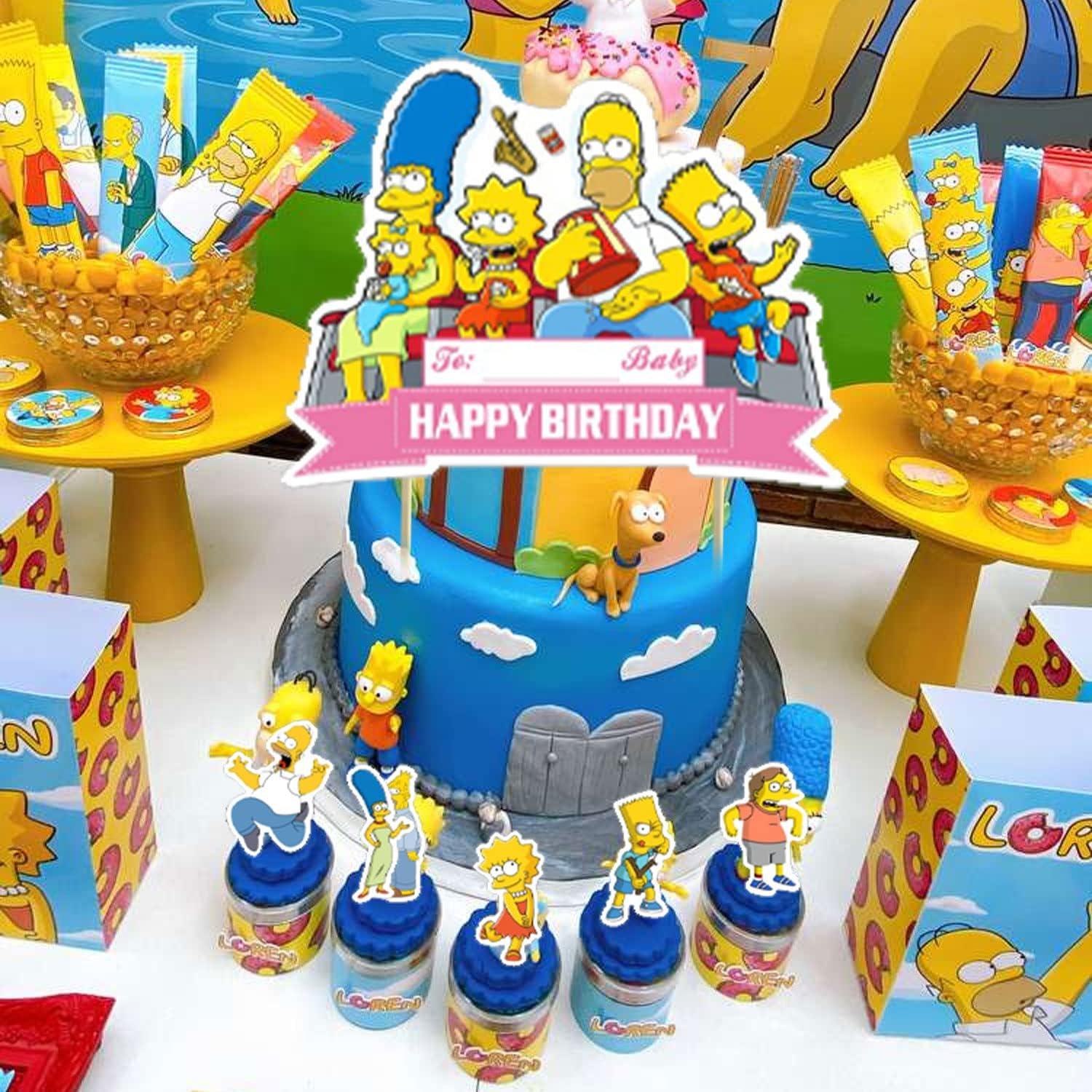 Paquete Fiesta Cumpleaños Los Simpsons - 20 Globos, Banner, Adornos