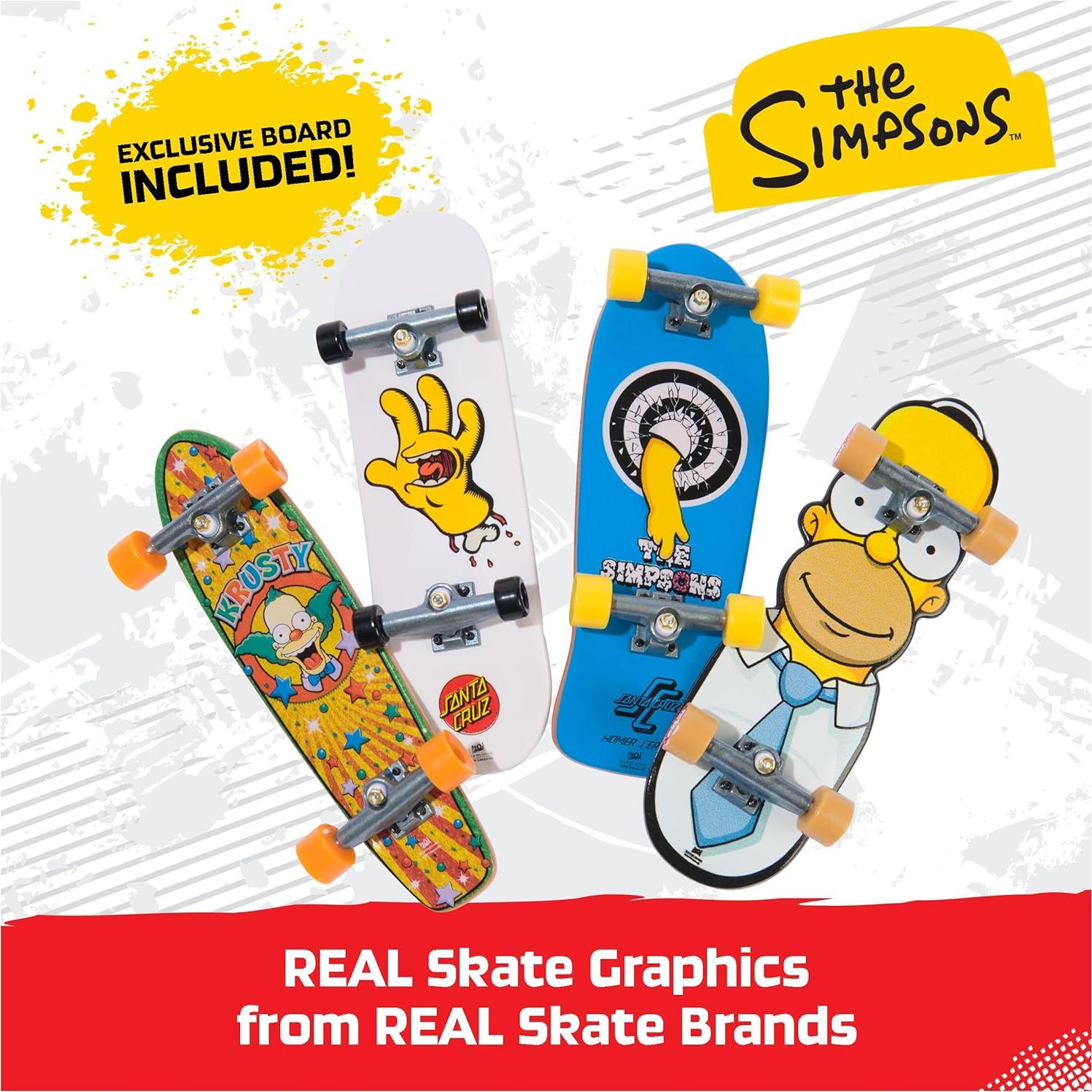 Paquete Ultra DLX Tech Deck 4 Fingerboards Simpsons 109.5g