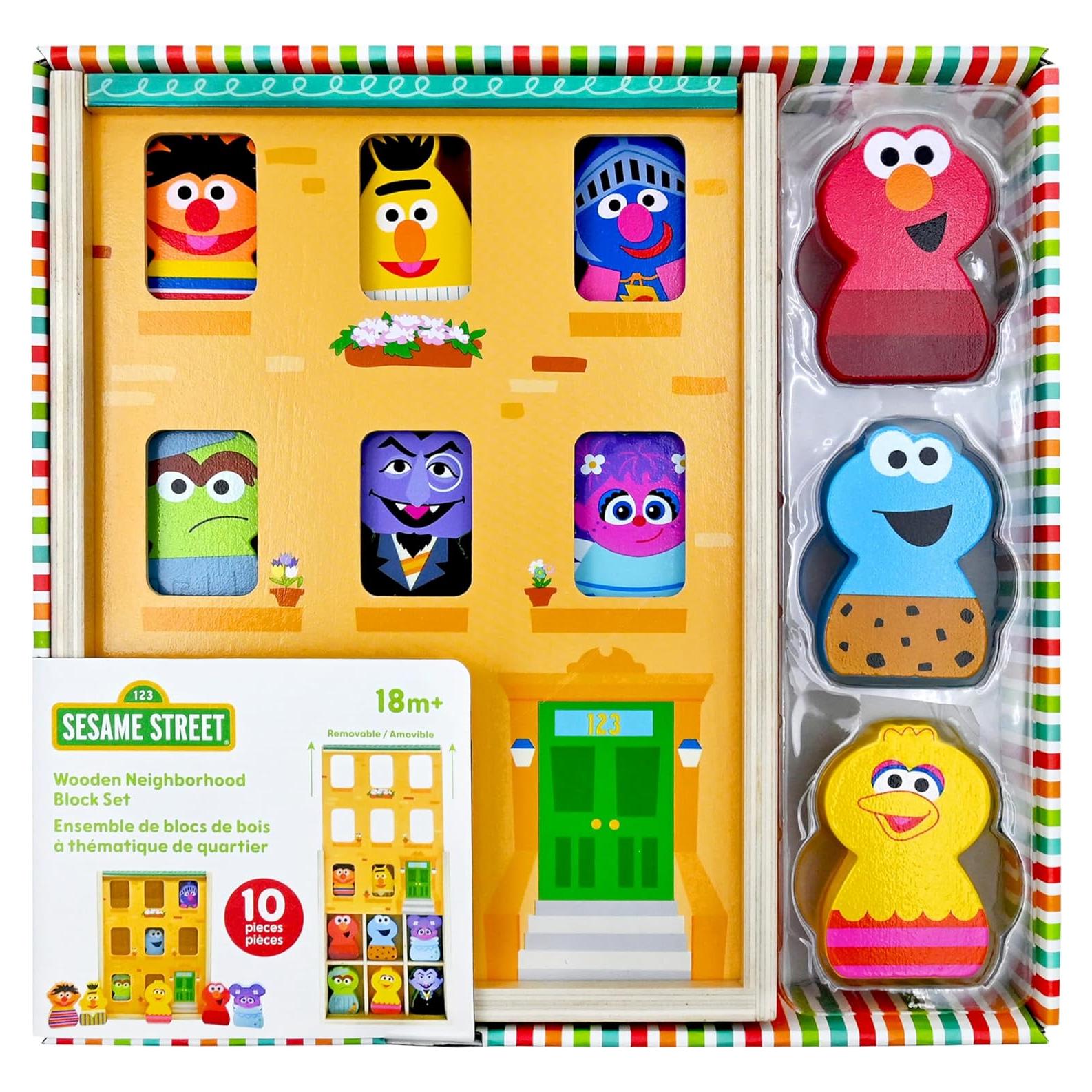 Juego de Bloques de Madera Sesame Street Kids Preferred 9 Piezas