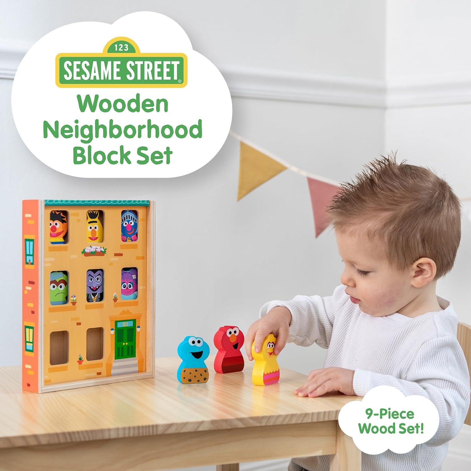 Juego de Bloques de Madera Sesame Street Kids Preferred 9 Piezas