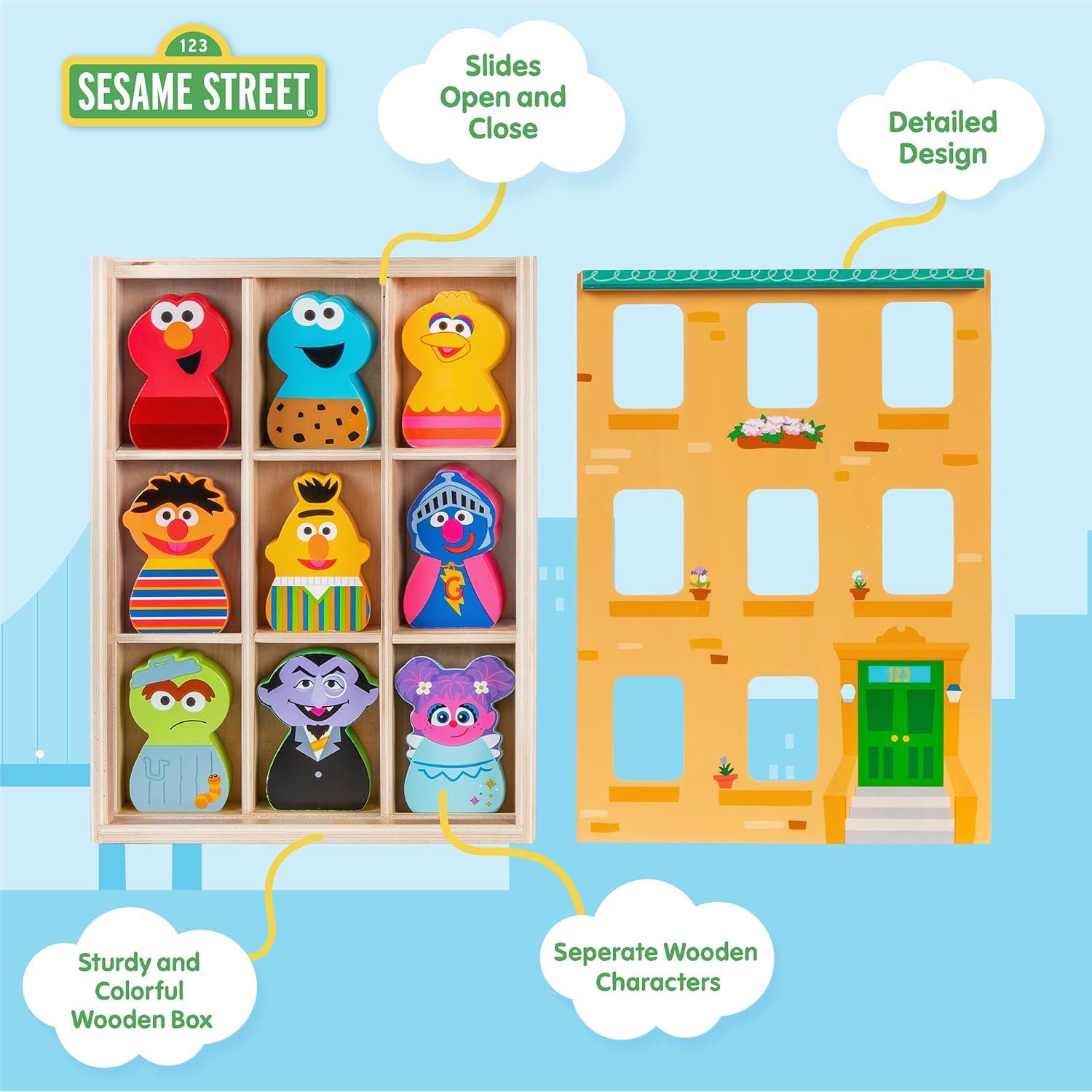 Juego de Bloques de Madera Sesame Street Kids Preferred 9 Piezas