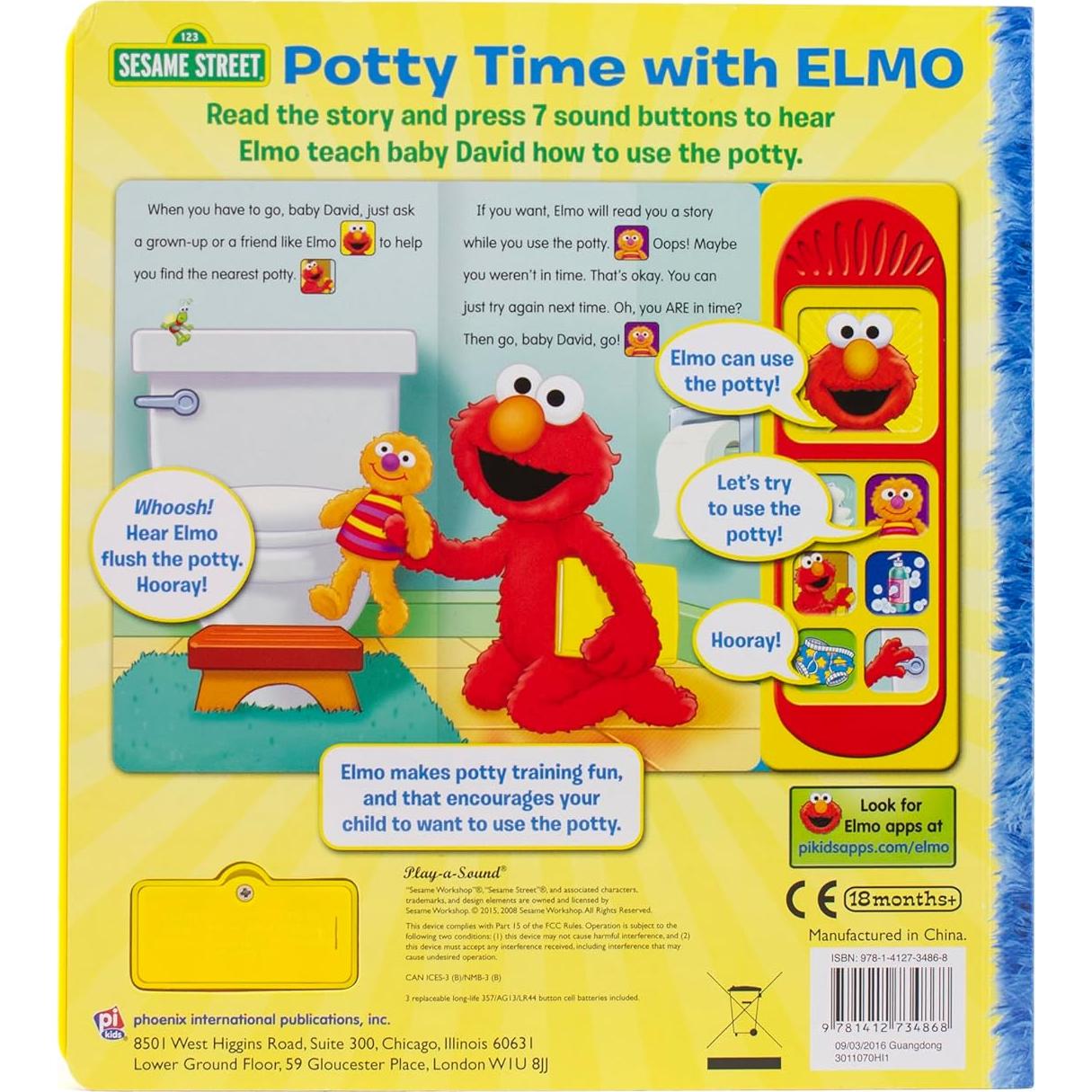 Sesame Street - Potty Time with Elmo - Potty Training Sound Book - PI Kids