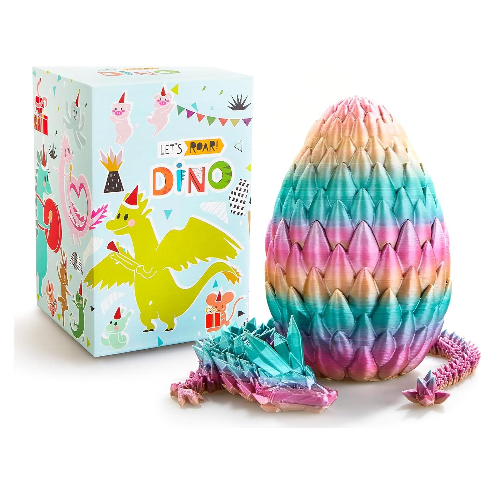 Huevo de Dragón 3D Luminiscente OasisLuxe 38 cm Arcoíris