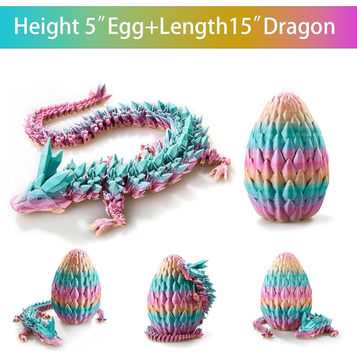 Huevo de Dragón 3D Luminiscente OasisLuxe 38 cm Arcoíris