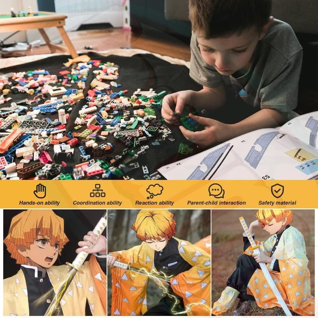 Conjunto de Espada Zenitsu Demon Slayer 99cm con Funda y Soporte