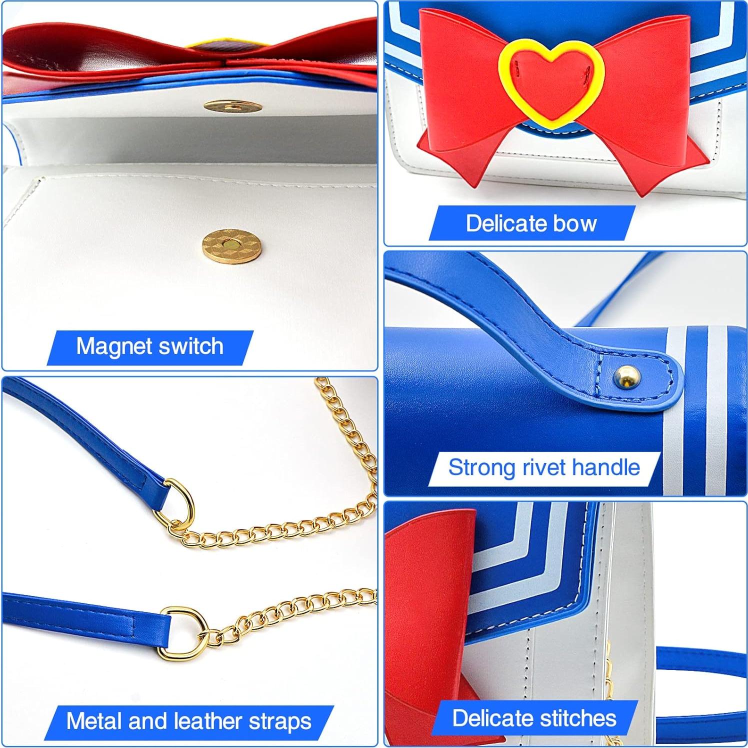 Bolso Cruzado Sailor Moon para Mujeres - Cuero Impermeable 21.6x15x7.9cm