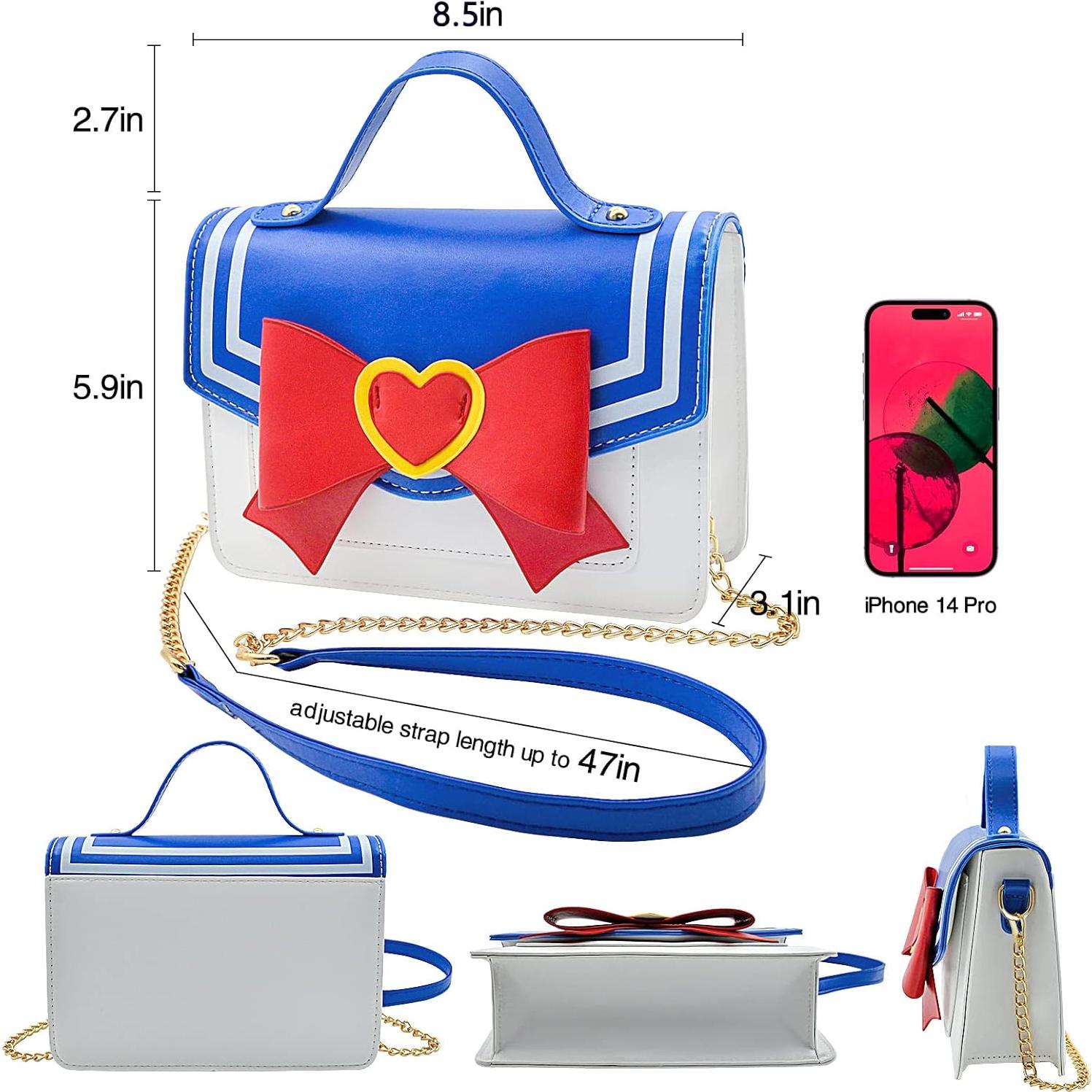 Bolso Cruzado Sailor Moon para Mujeres - Cuero Impermeable 21.6x15x7.9cm