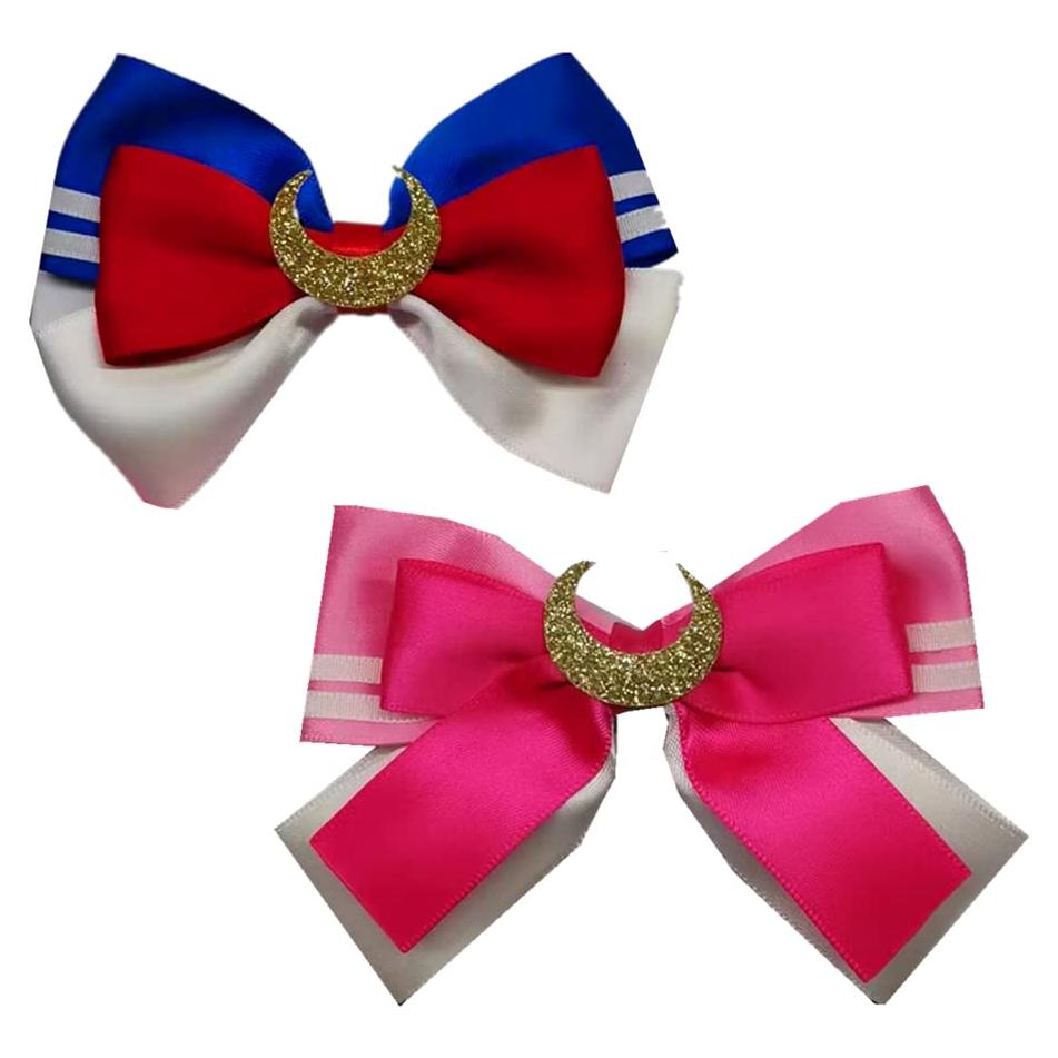 Lazos de Pelo Lunares - Conjunto de 2 Lazos de 9x6.5cm