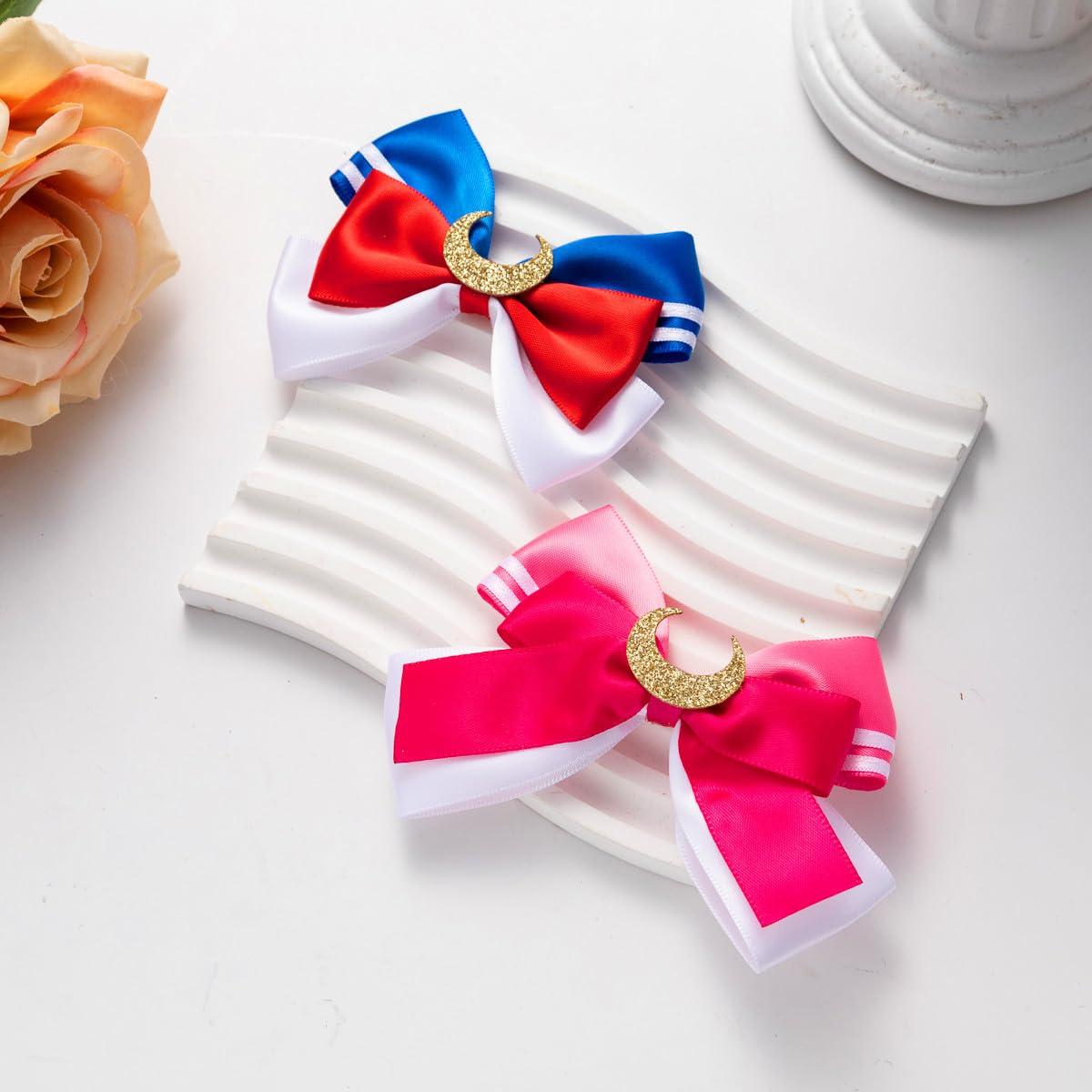 Lazos de Pelo Lunares - Conjunto de 2 Lazos de 9x6.5cm