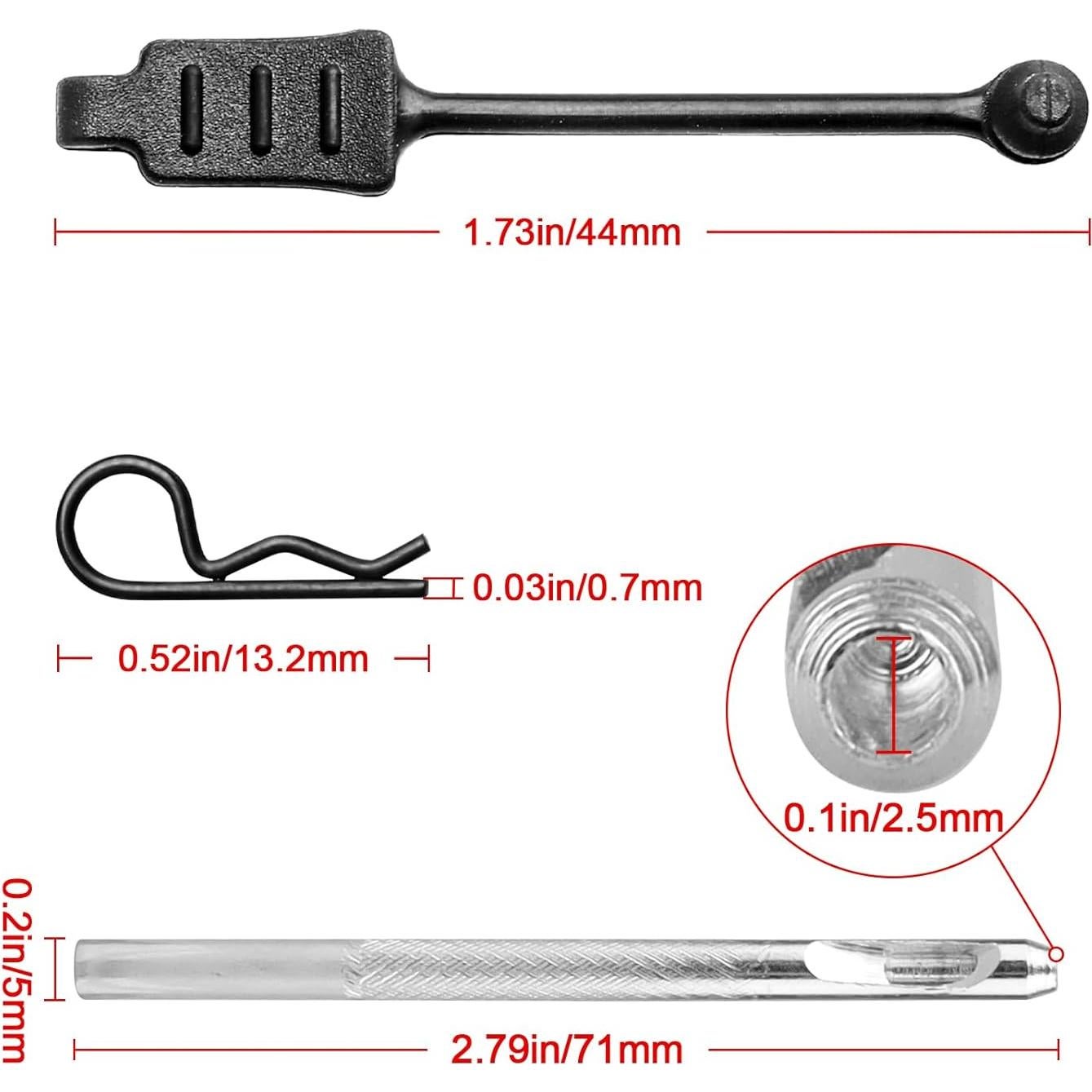 10 Clips de Carro RC AllinRC 0.7mm Varilla Universal 1/24 1/28