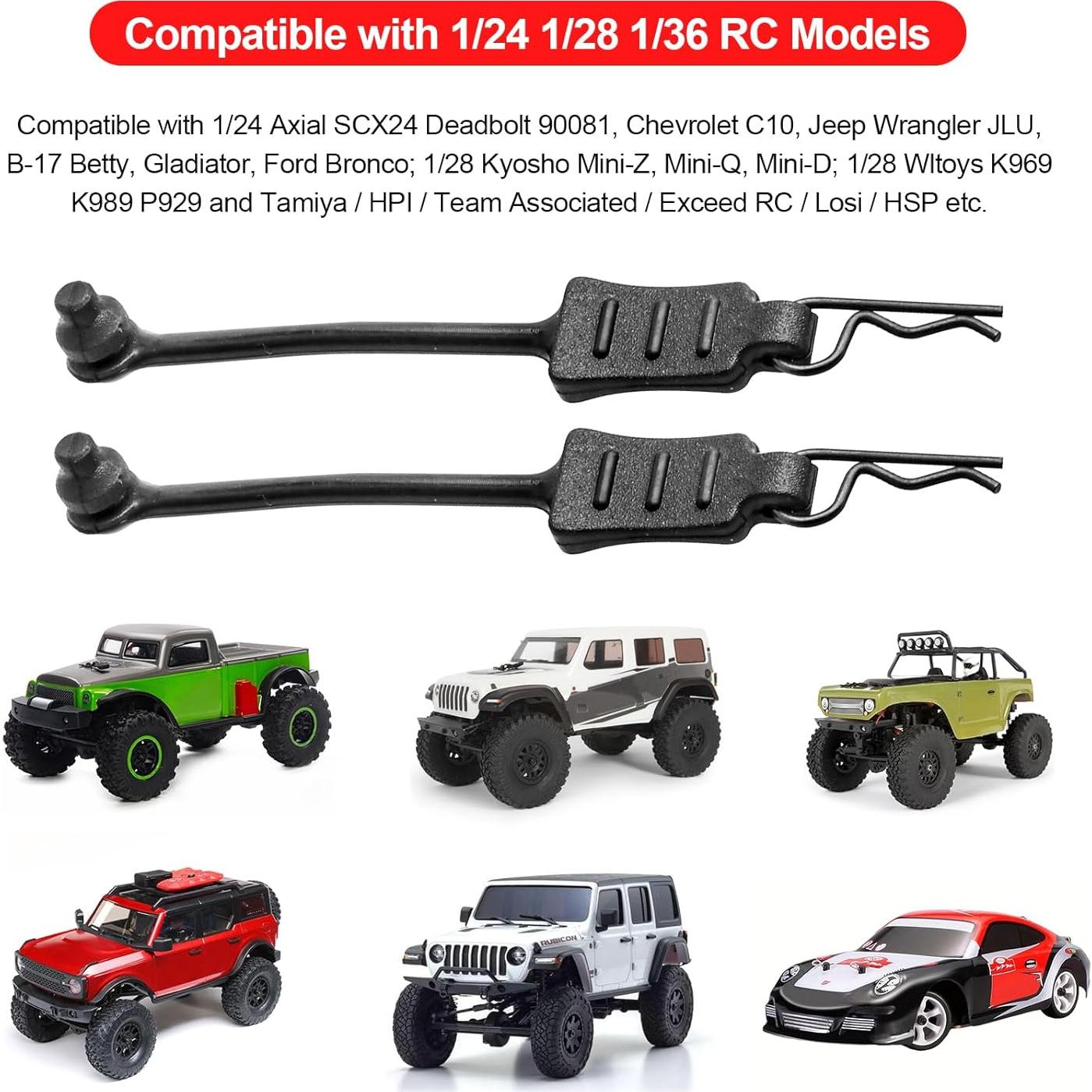 10 Clips de Carro RC AllinRC 0.7mm Varilla Universal 1/24 1/28