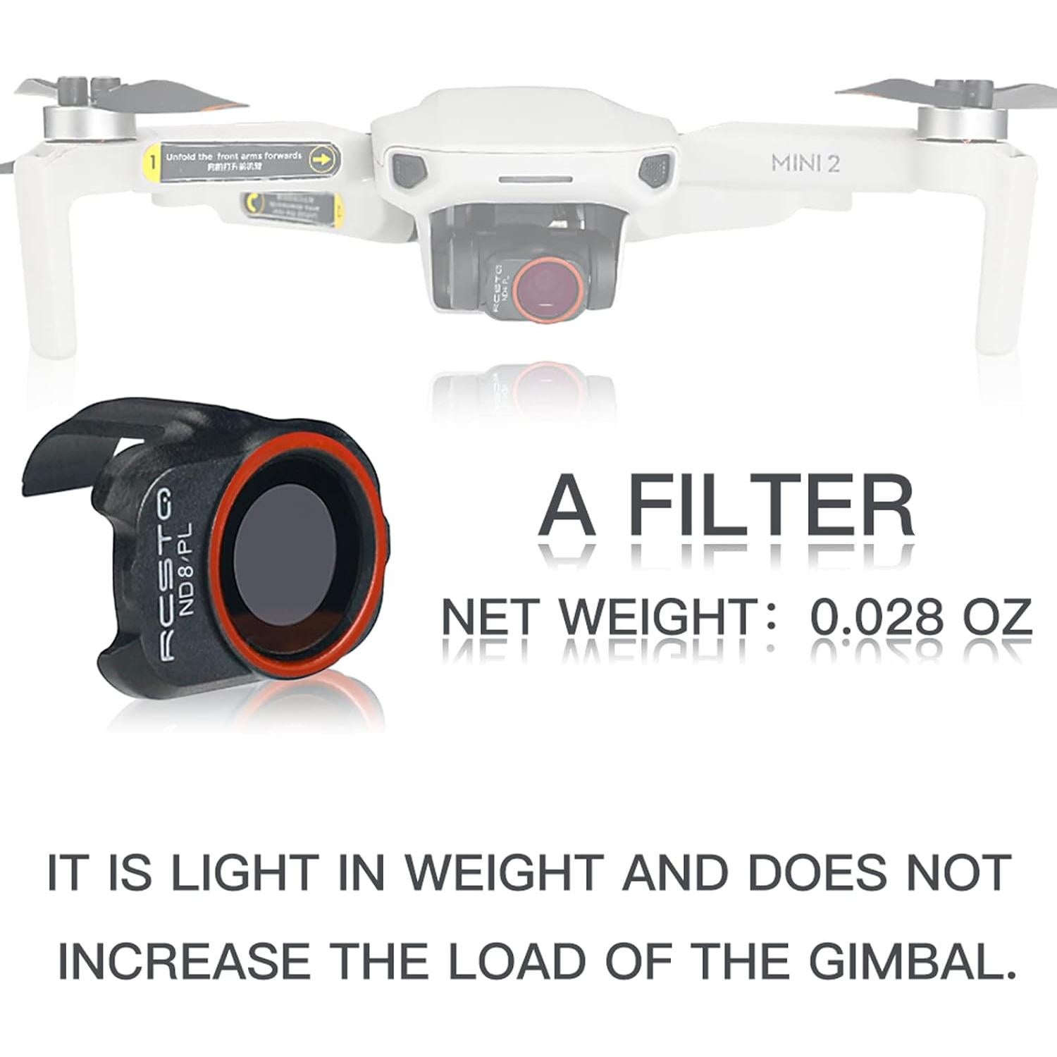 Juego de Filtros ND RCGEEK para DJI Mini 2 y Mavic - 4 Piezas