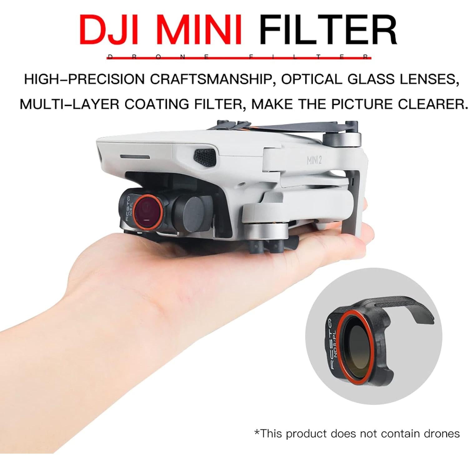 Juego de Filtros ND RCGEEK para DJI Mini 2 y Mavic - 4 Piezas