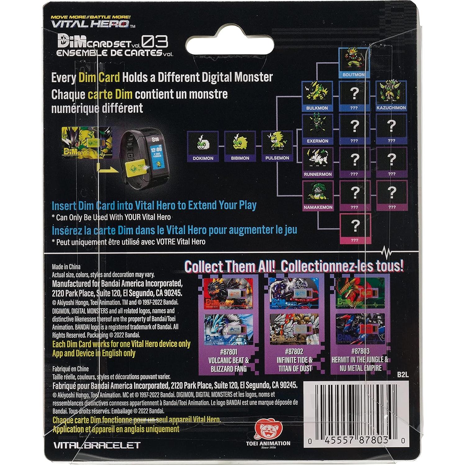 Paquete de Tarjetas Dim Vital Hero Bandai - Ermitaño Selva y Nu Metal