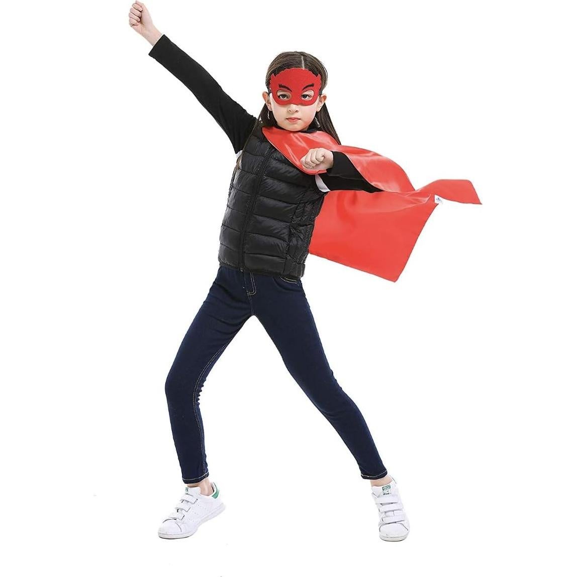 Capes de Superhéroe Maribus-FL con Máscaras y Pulseras - Niños 2-12 Años