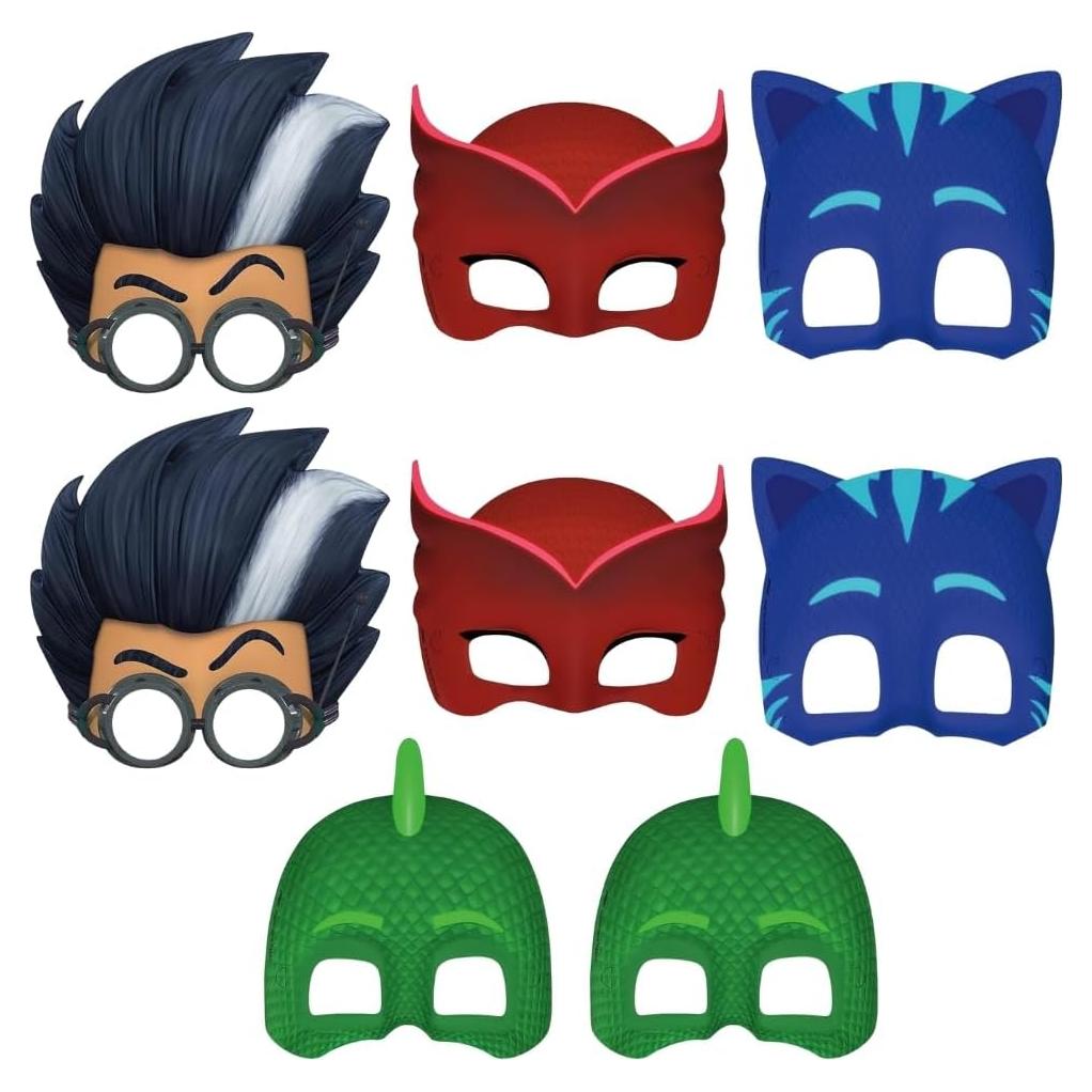 Máscaras de Fiesta PJ Masks - 8 Colores Asortidos - Unisex