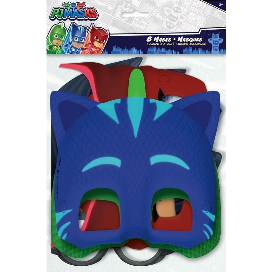 Máscaras de Fiesta PJ Masks - 8 Colores Asortidos - Unisex