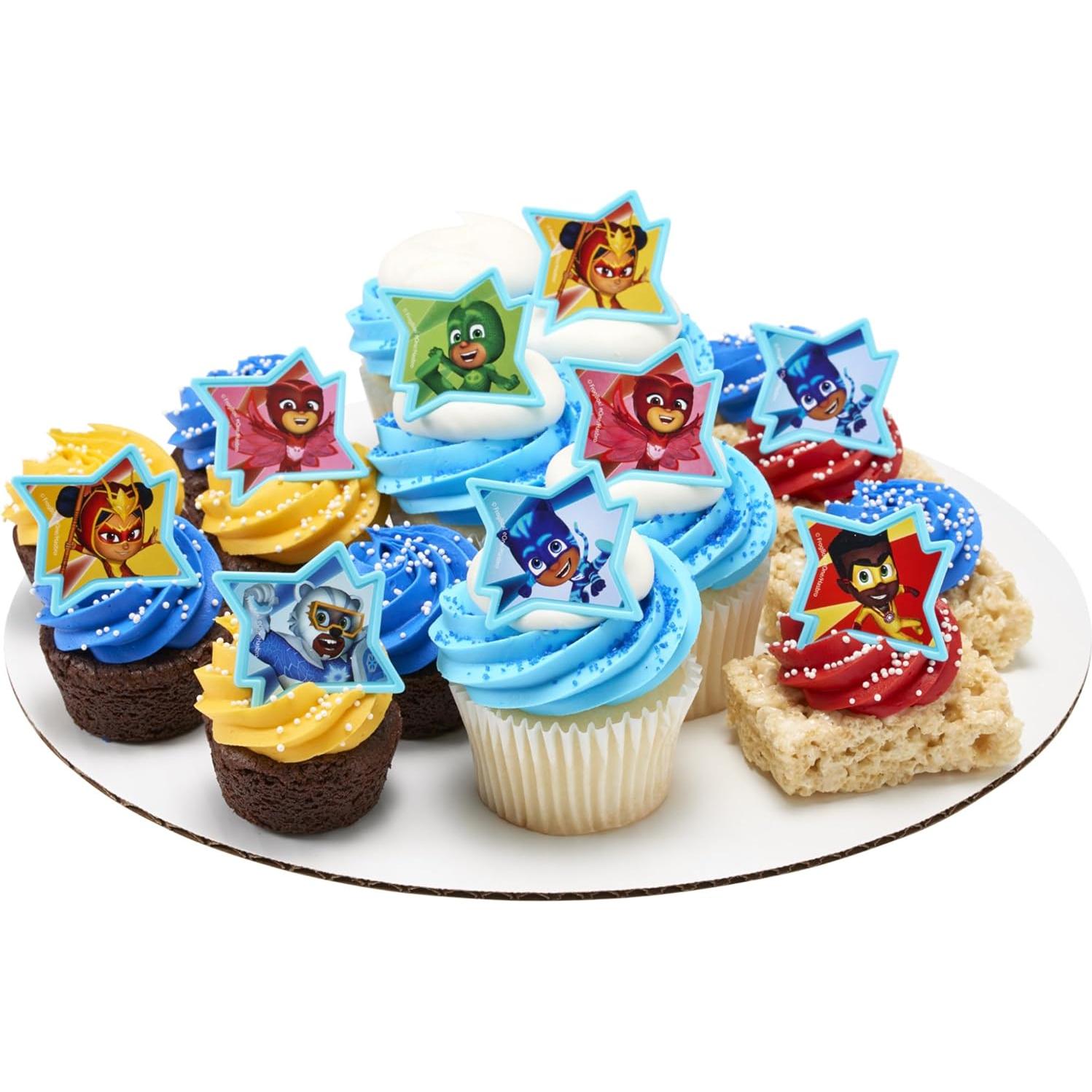 DecoPac Anillos para Cupcakes PJ Masks - 24 Piezas Seguras