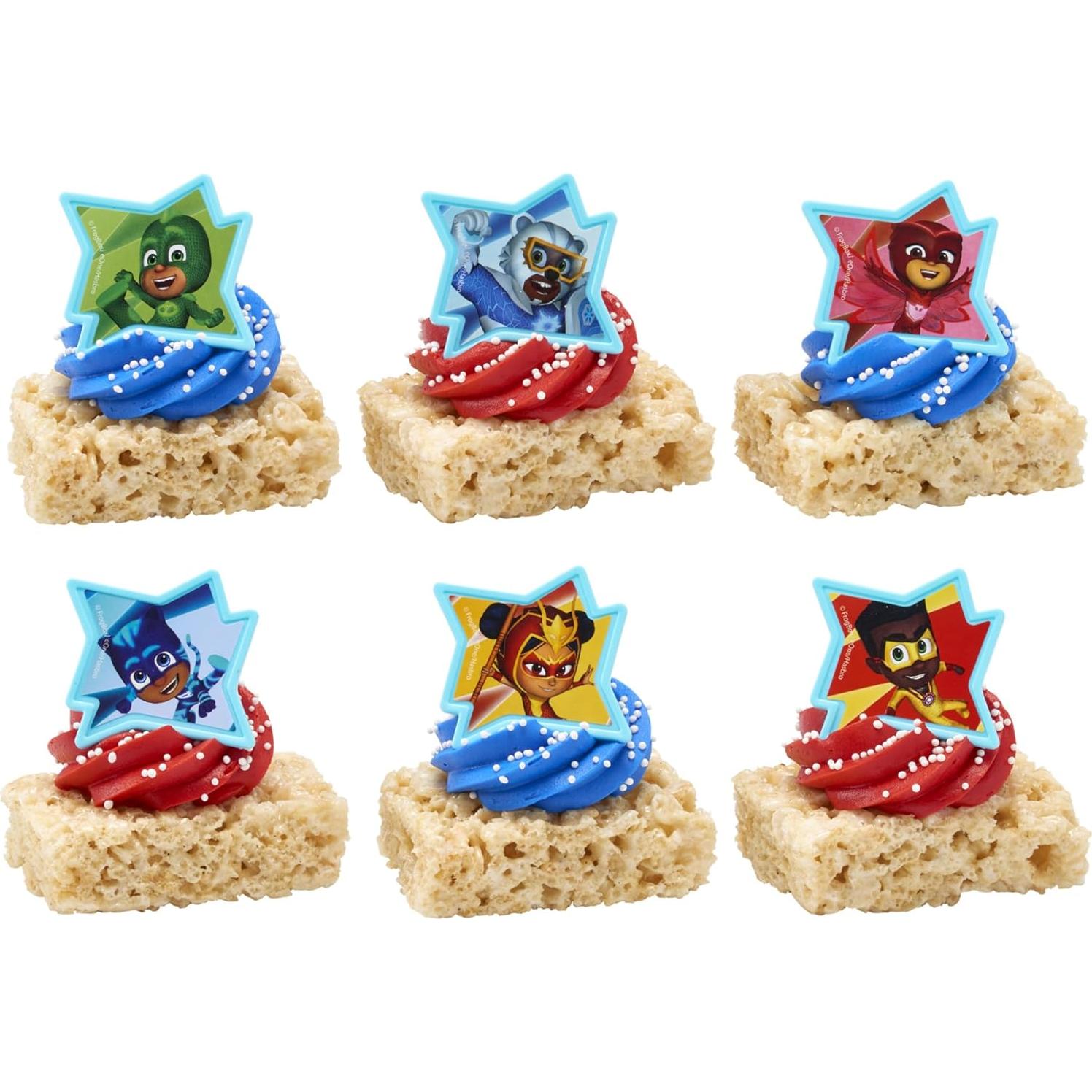 DecoPac Anillos para Cupcakes PJ Masks - 24 Piezas Seguras