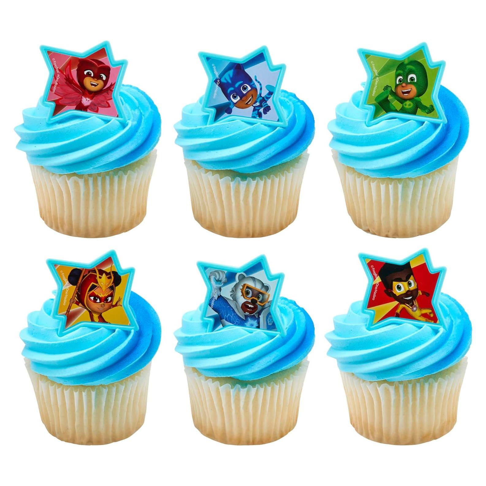 DecoPac Anillos para Cupcakes PJ Masks - 72 Adornos Aprobados