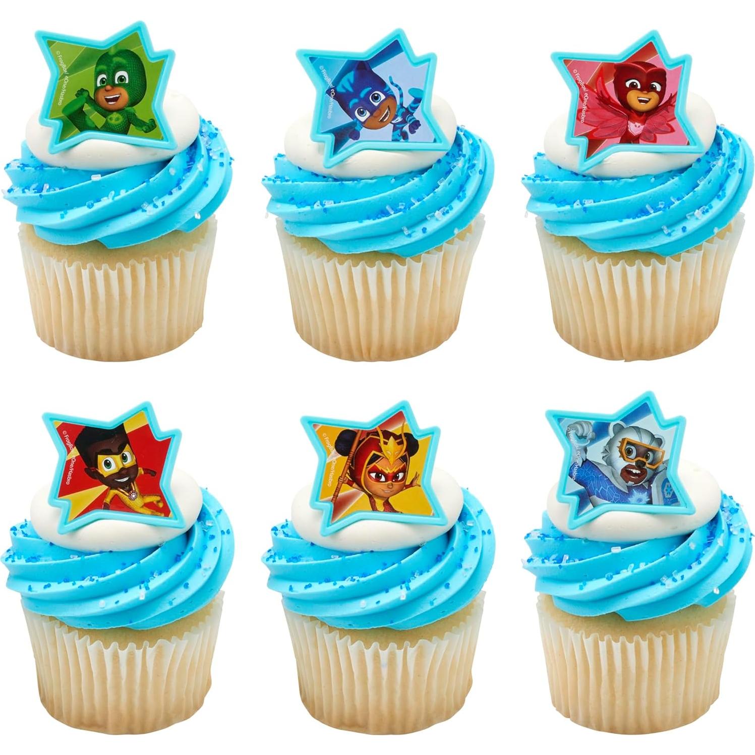 DecoPac Anillos para Cupcakes PJ Masks - 72 Adornos Aprobados