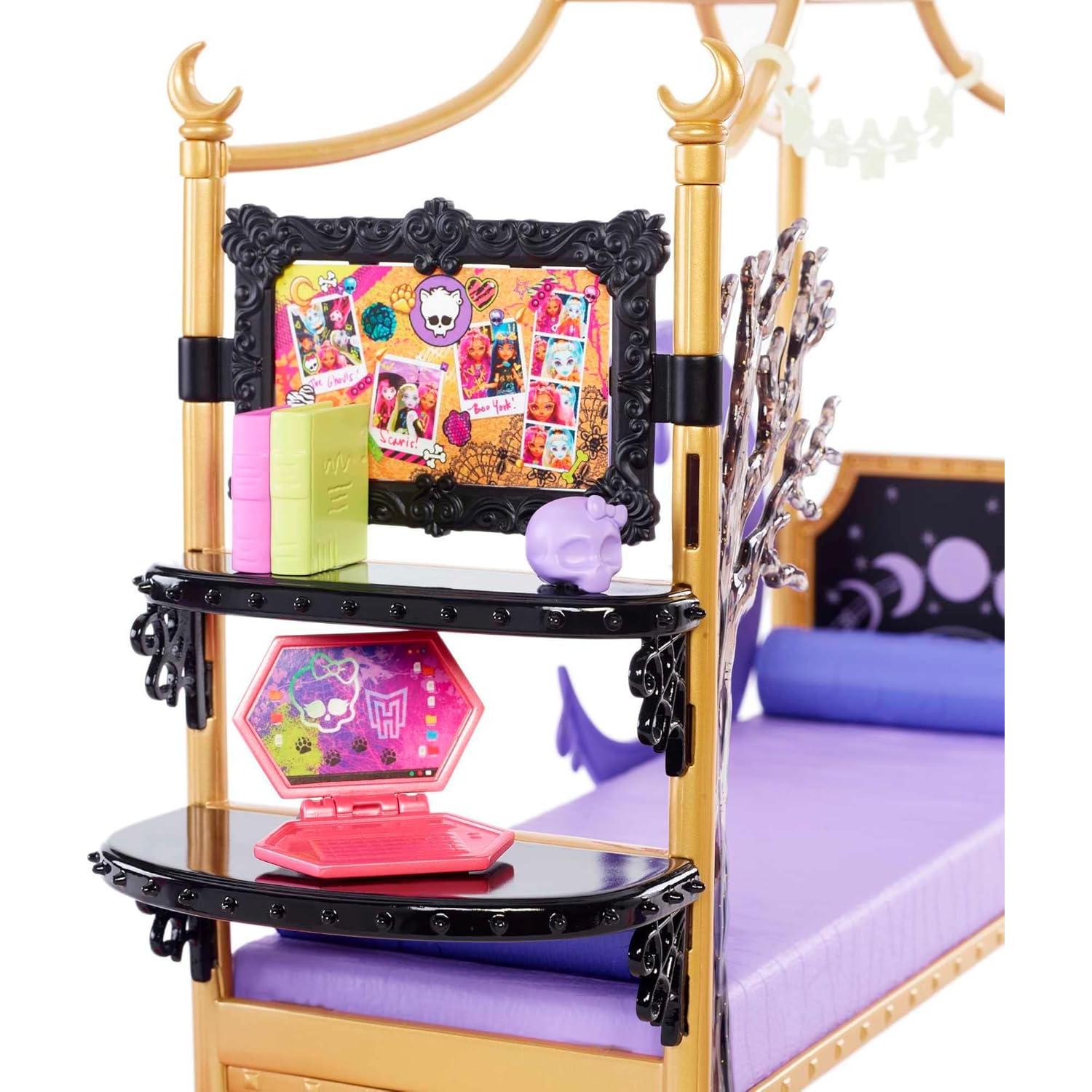 Juego de dormitorio Clawdeen Wolf Monster High con muebles y accesorios