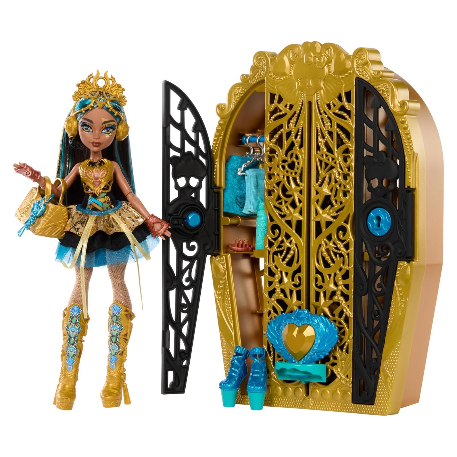 Muñeca Cleo De Nile con Armario y 19+ Accesorios Monster High