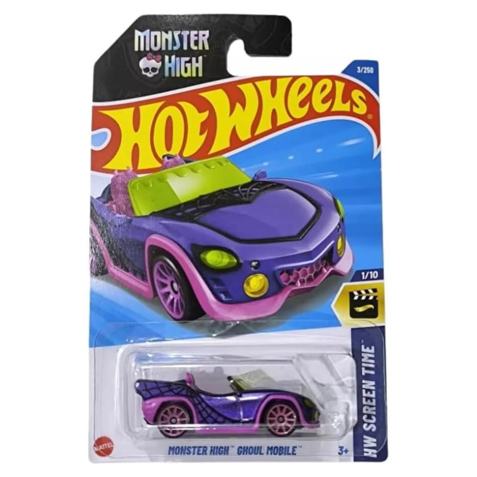 Hot Wheels Ghoul Mobile Monster High 1:64 Die-Cast Púrpura