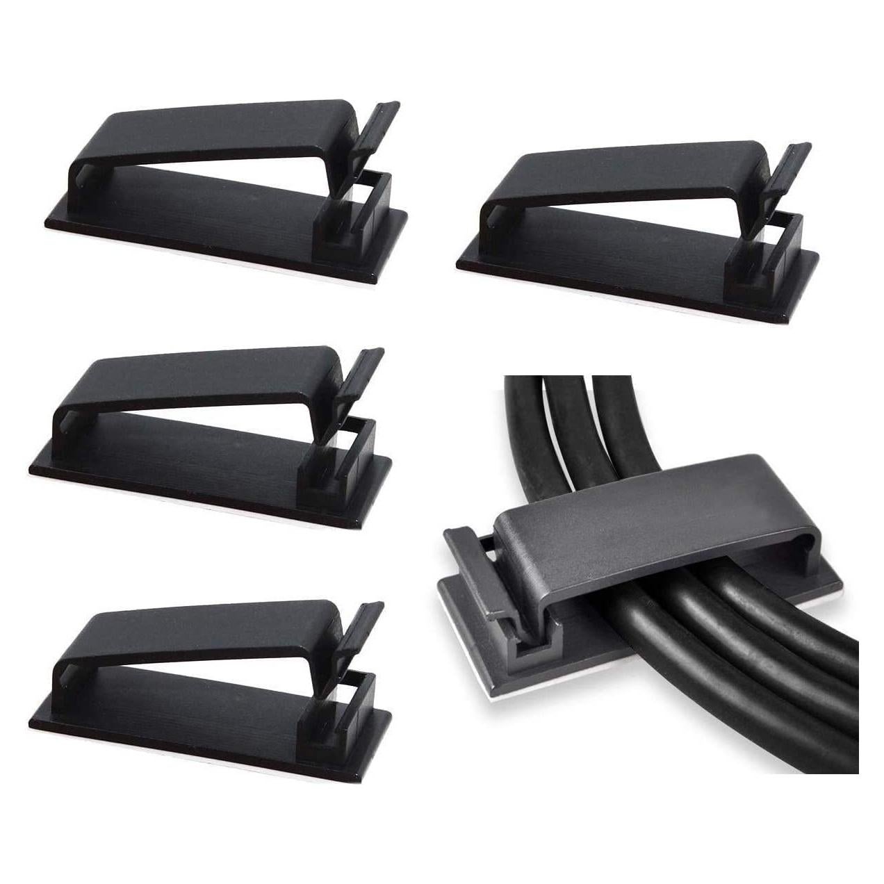 Clips de Gestión de Cables SOULWIT 50 Pcs Negro