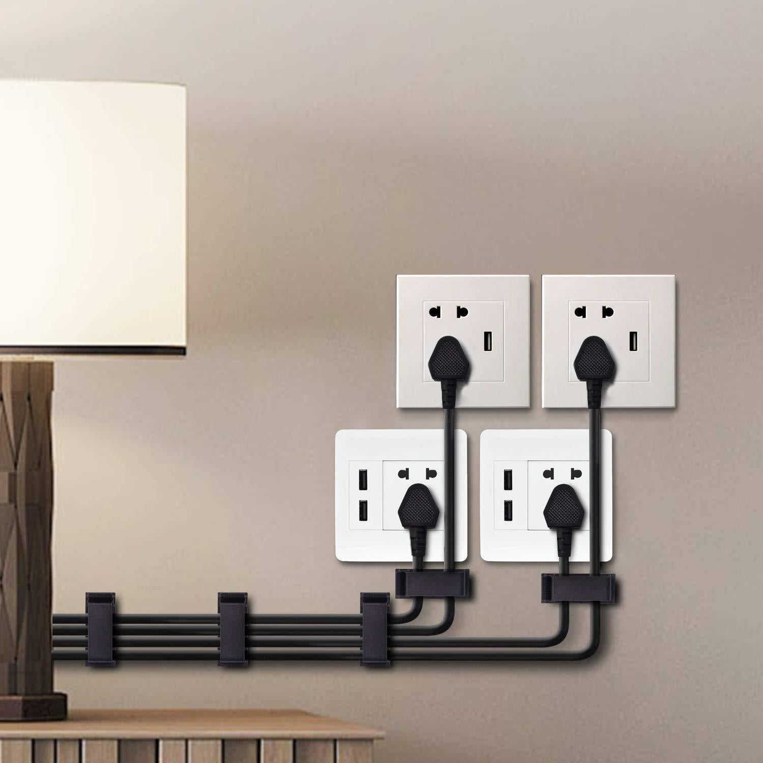 Clips de Gestión de Cables SOULWIT 50 Pcs Negro