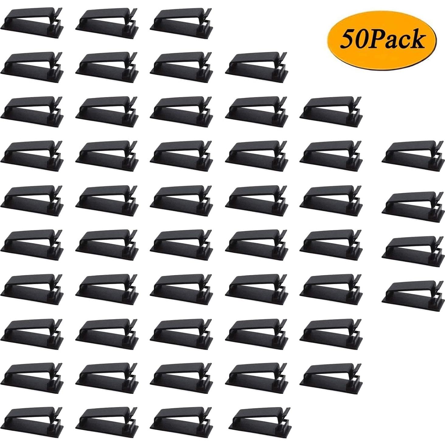 Clips de Gestión de Cables SOULWIT 50 Pcs Negro