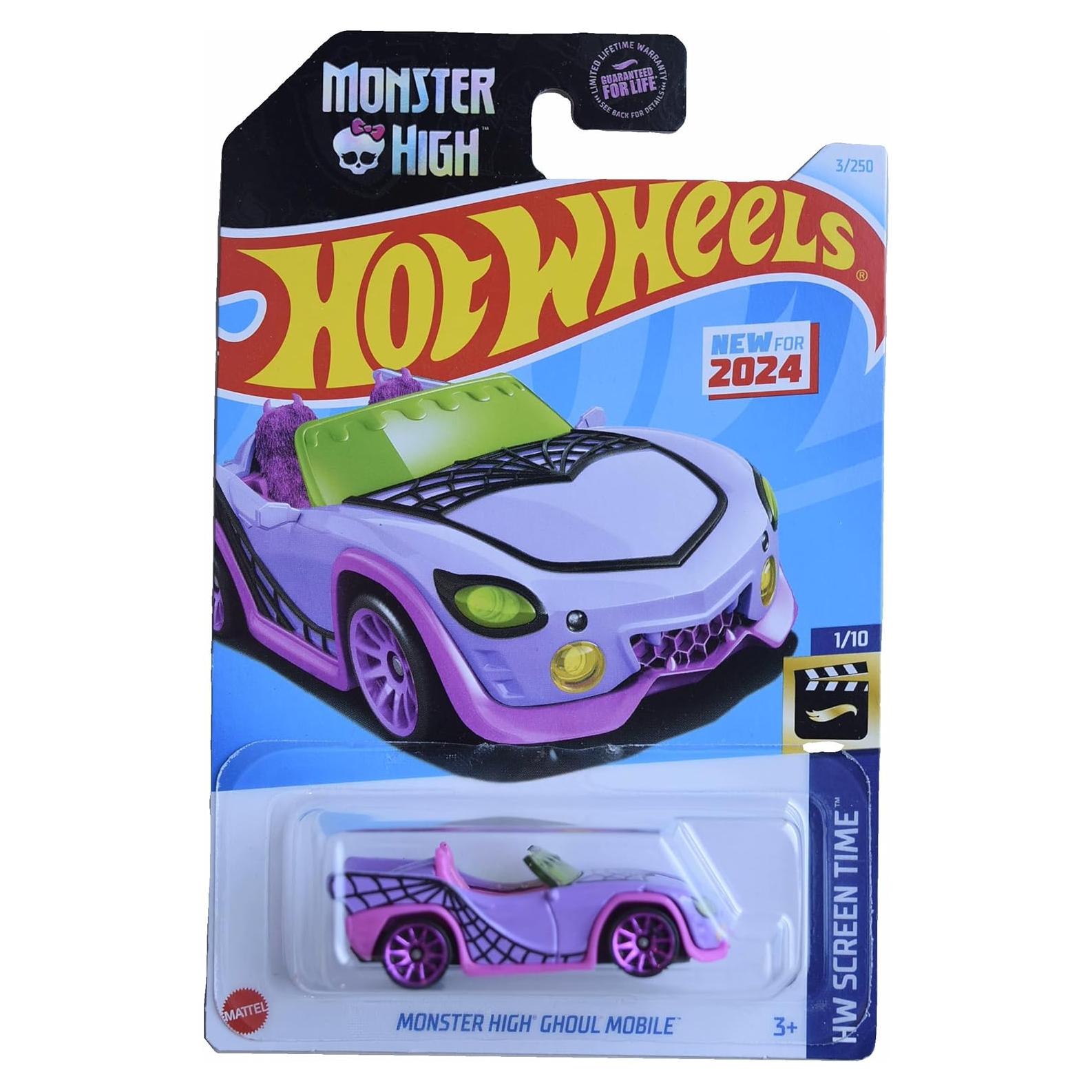 Hot Wheels Ghoul Mobile Monster High 1:64 Púrpura