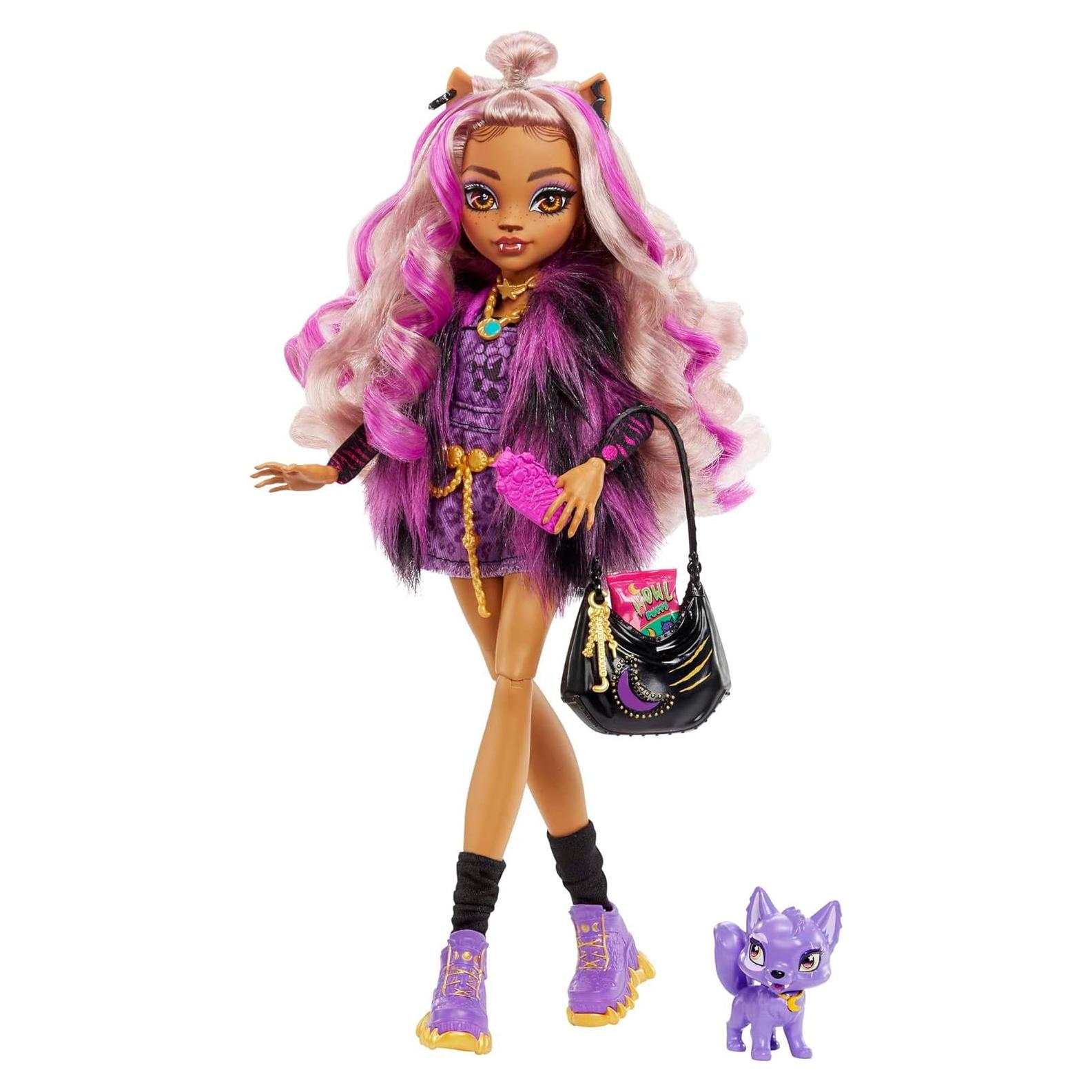 Muñeca Clawdeen Wolf Monster High con accesorios y mascota