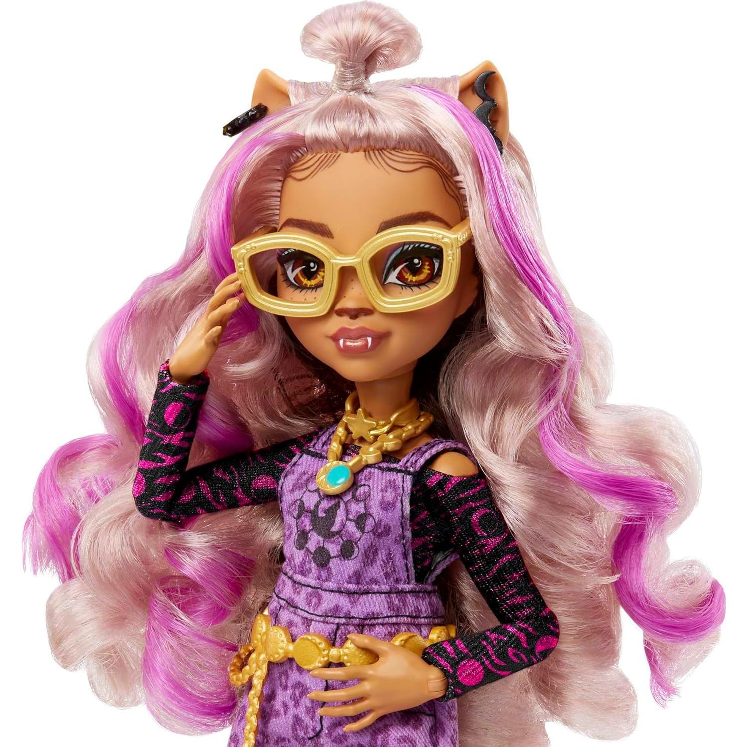 Muñeca Clawdeen Wolf Monster High con accesorios y mascota