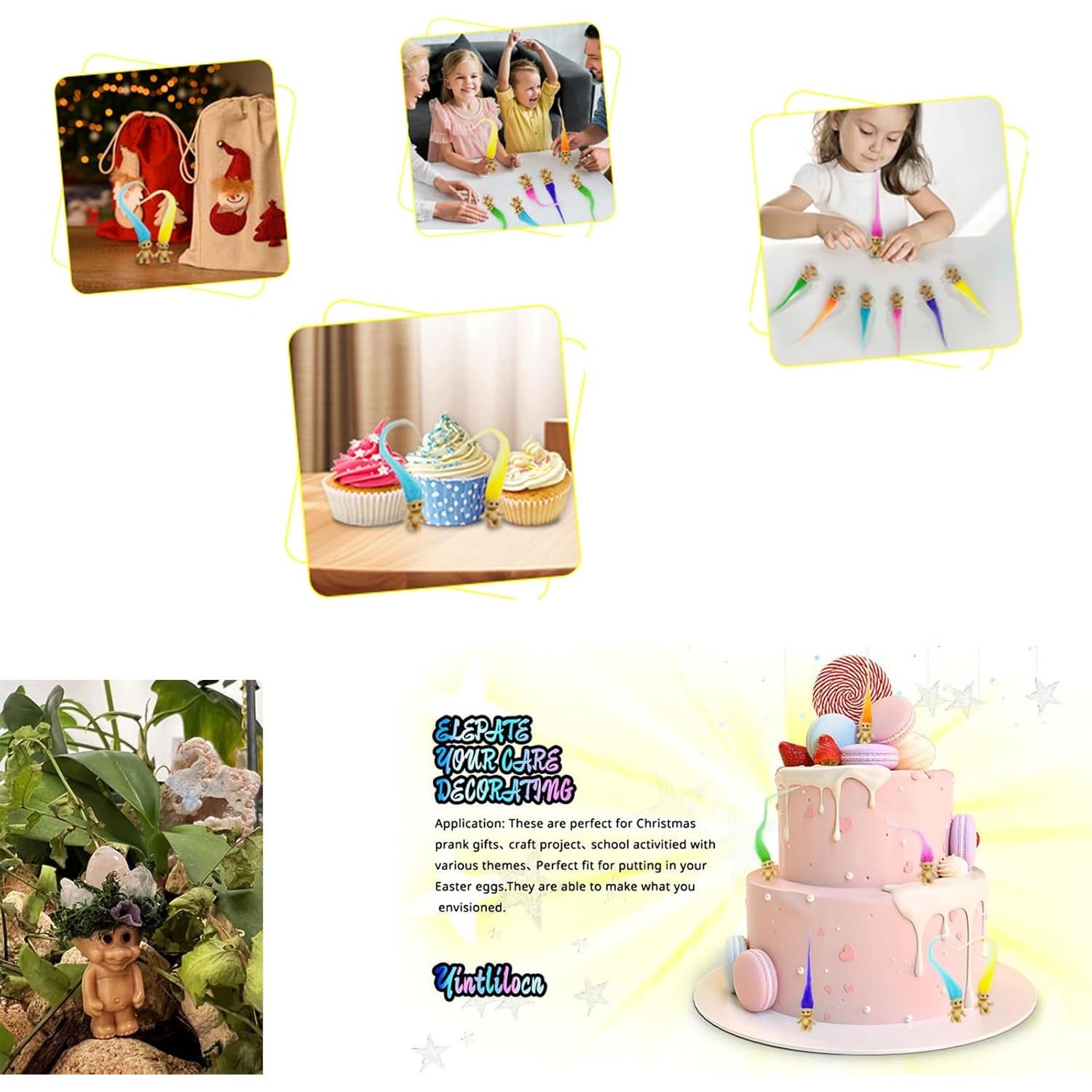 30 Muñecos Troll Mini Yintlilocn de Colores Variados 1.98 cm