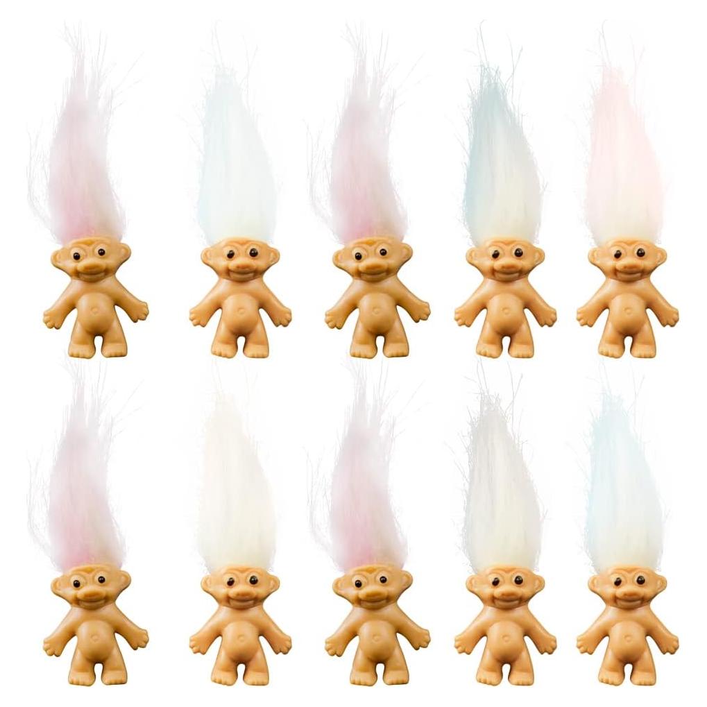 Juego de 10 Muñecas de la Suerte Mini Troll AEVBSOY 2.5cm