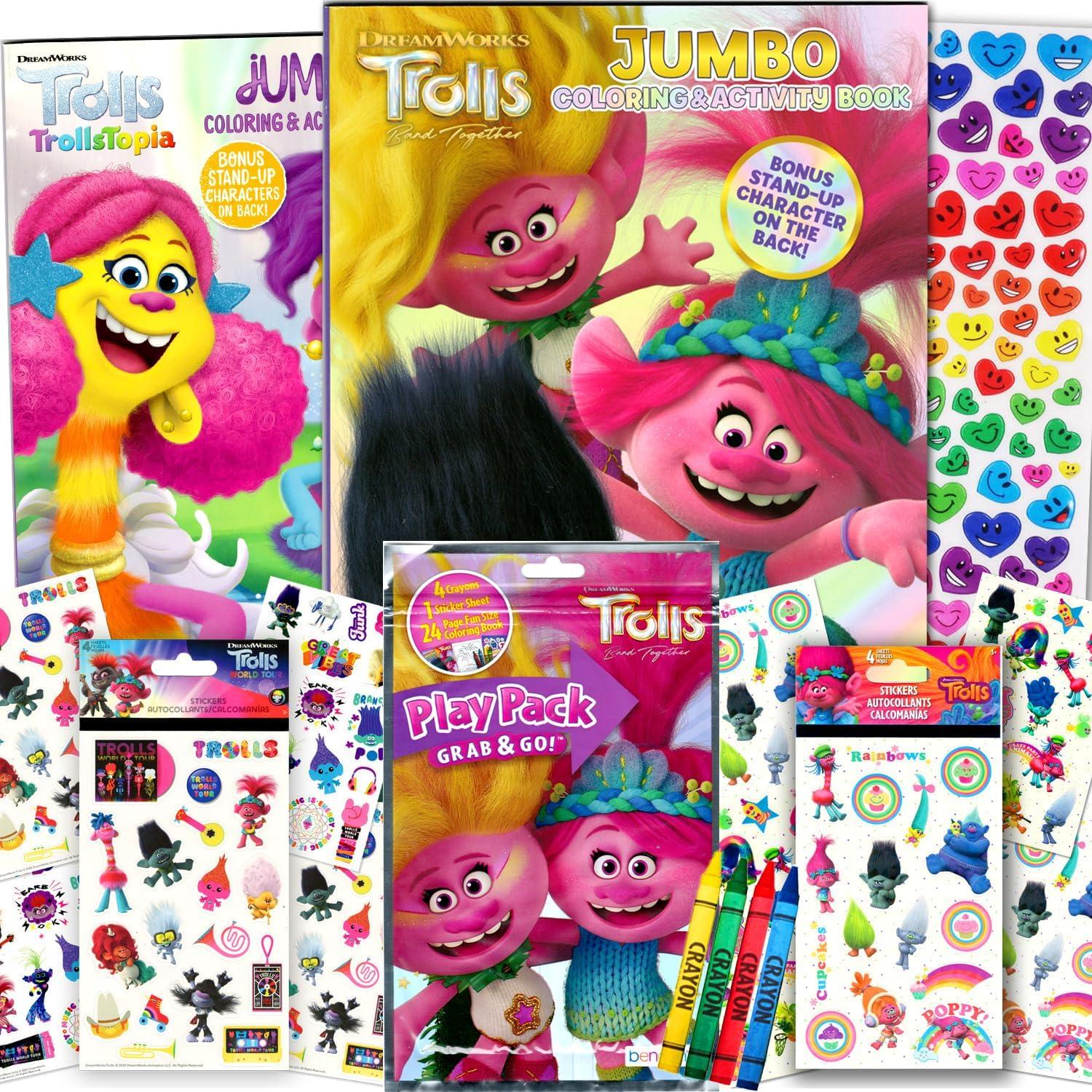 Paquete de Actividades y Stickers Trolls Bendon - 5 Piezas