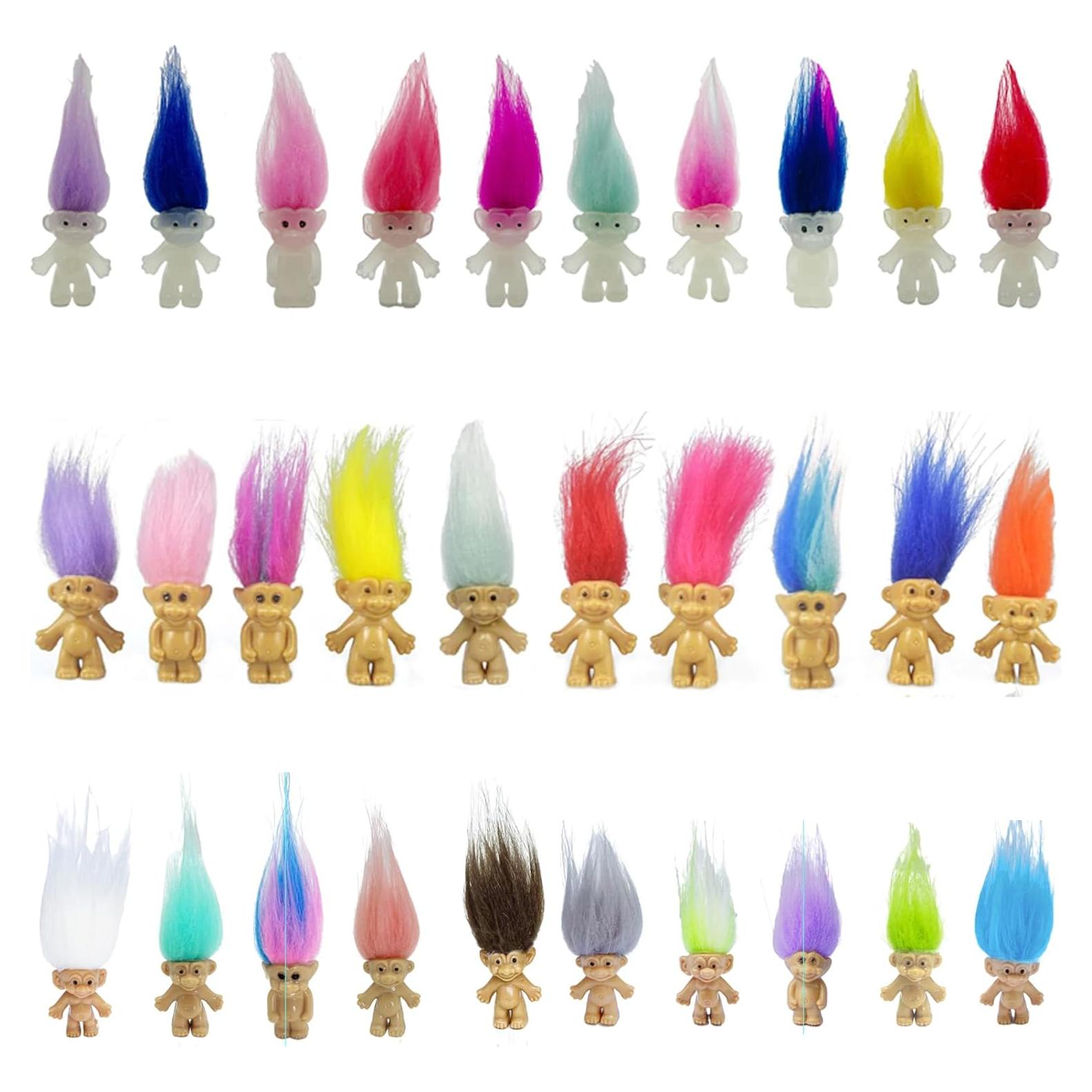 30 Muñecos Troll Mini Luminosos Brillan en la Oscuridad