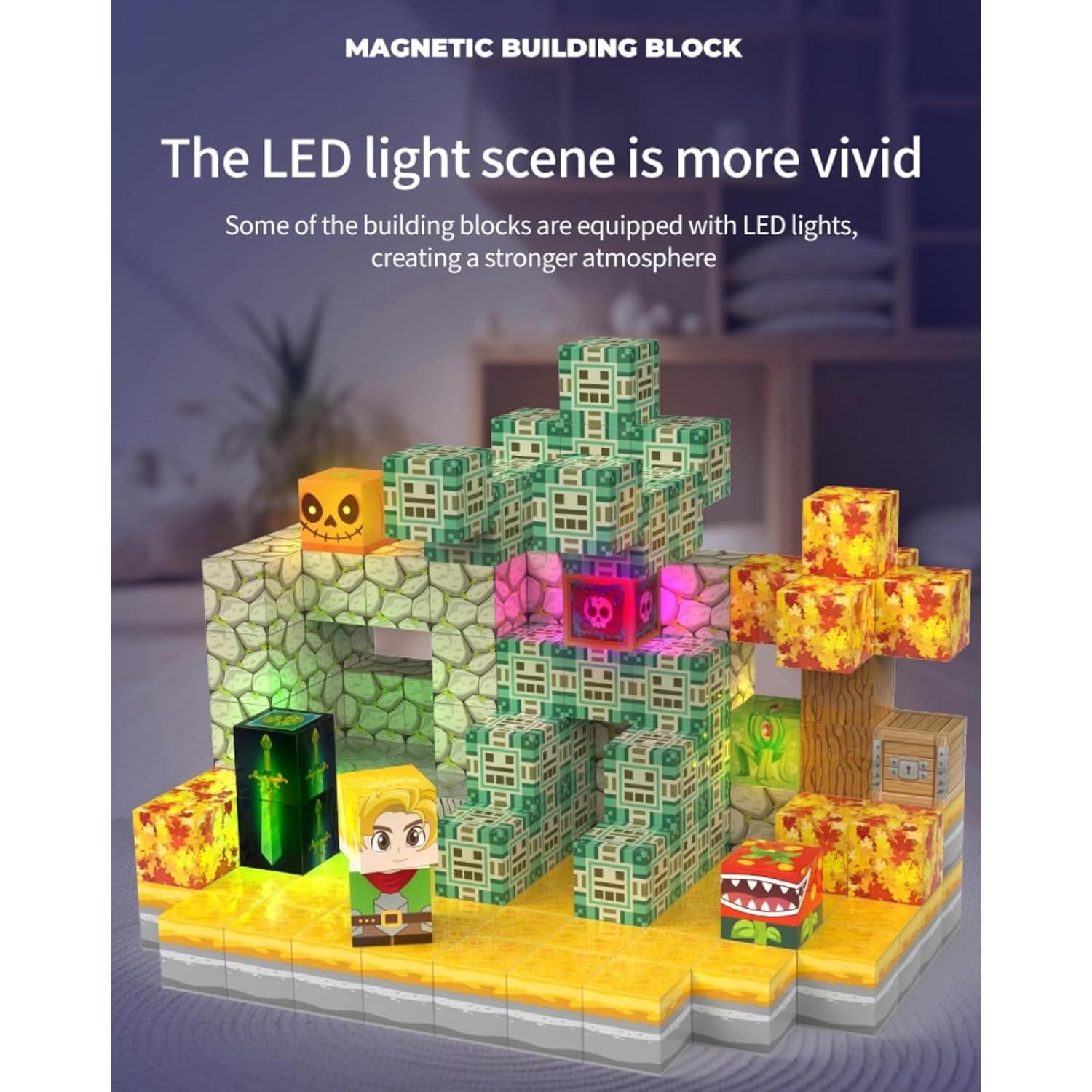 Bloques Magnéticos de Construcción 200 Piezas Caballero y Princesa