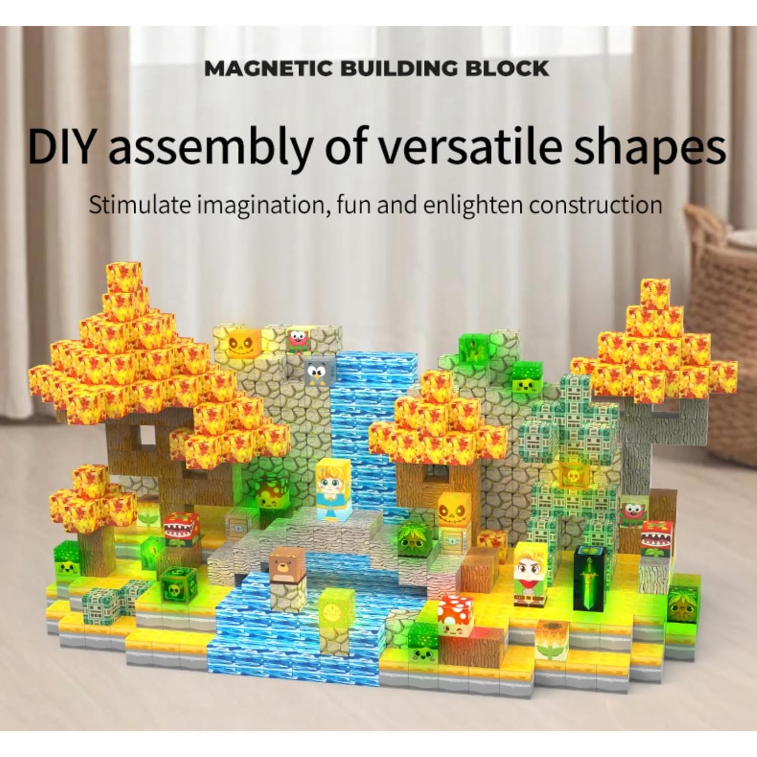 Bloques Magnéticos de Construcción 200 Piezas Caballero y Princesa