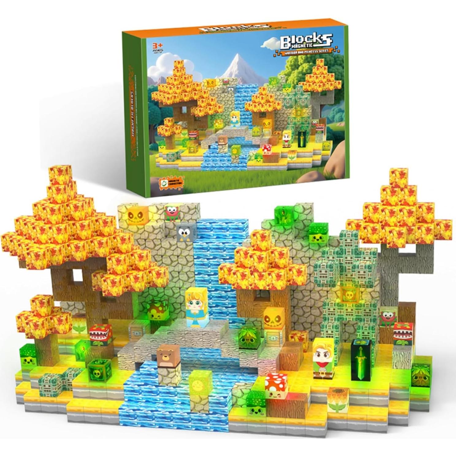 Bloques Magnéticos de Construcción 200 Piezas Caballero y Princesa