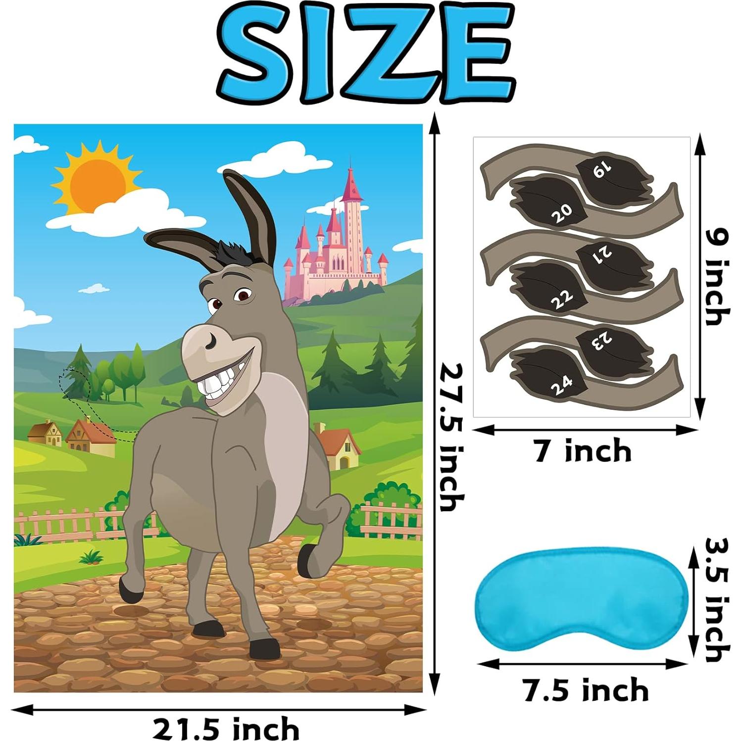 Juego Clavar la Cola al Burro Joy Bang con Pegatinas y Antifaz