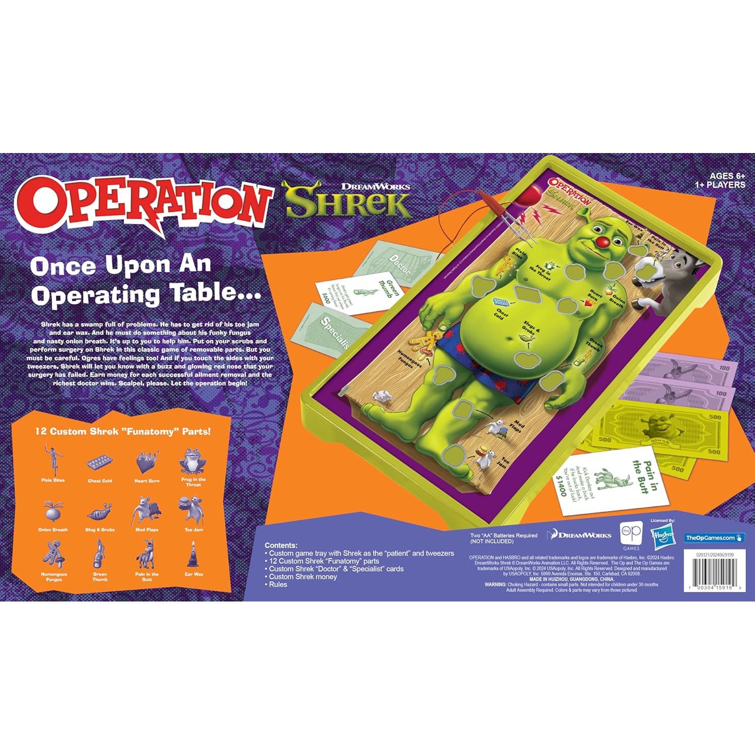 Juego de Mesa Operación Shrek - Funatomía 12 Piezas