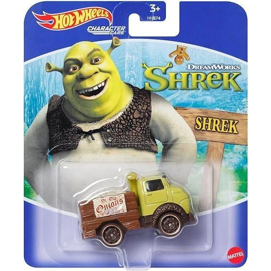 Hot Wheels Set de 2 Coches Die-Cast Shrek y Burro