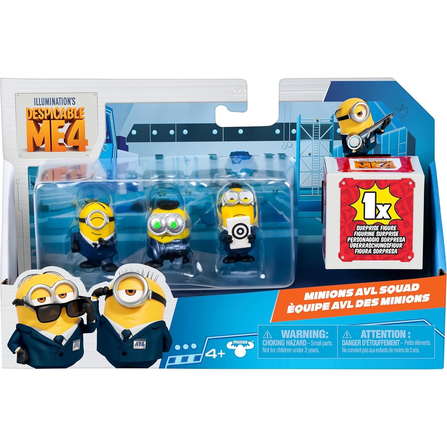 Figuras Coleccionables Minions AVL Squad - 4 Paquetes 5.08 cm